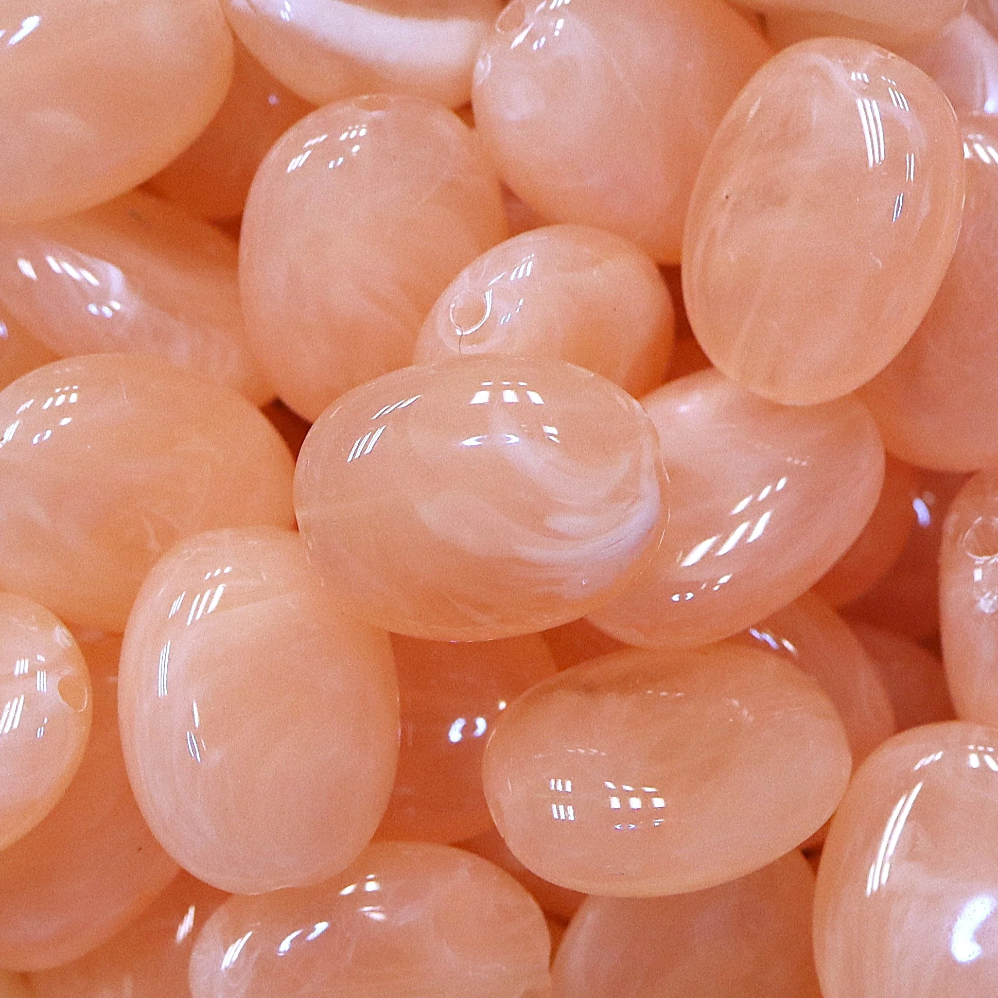 Acryl kraal ovaal - blush