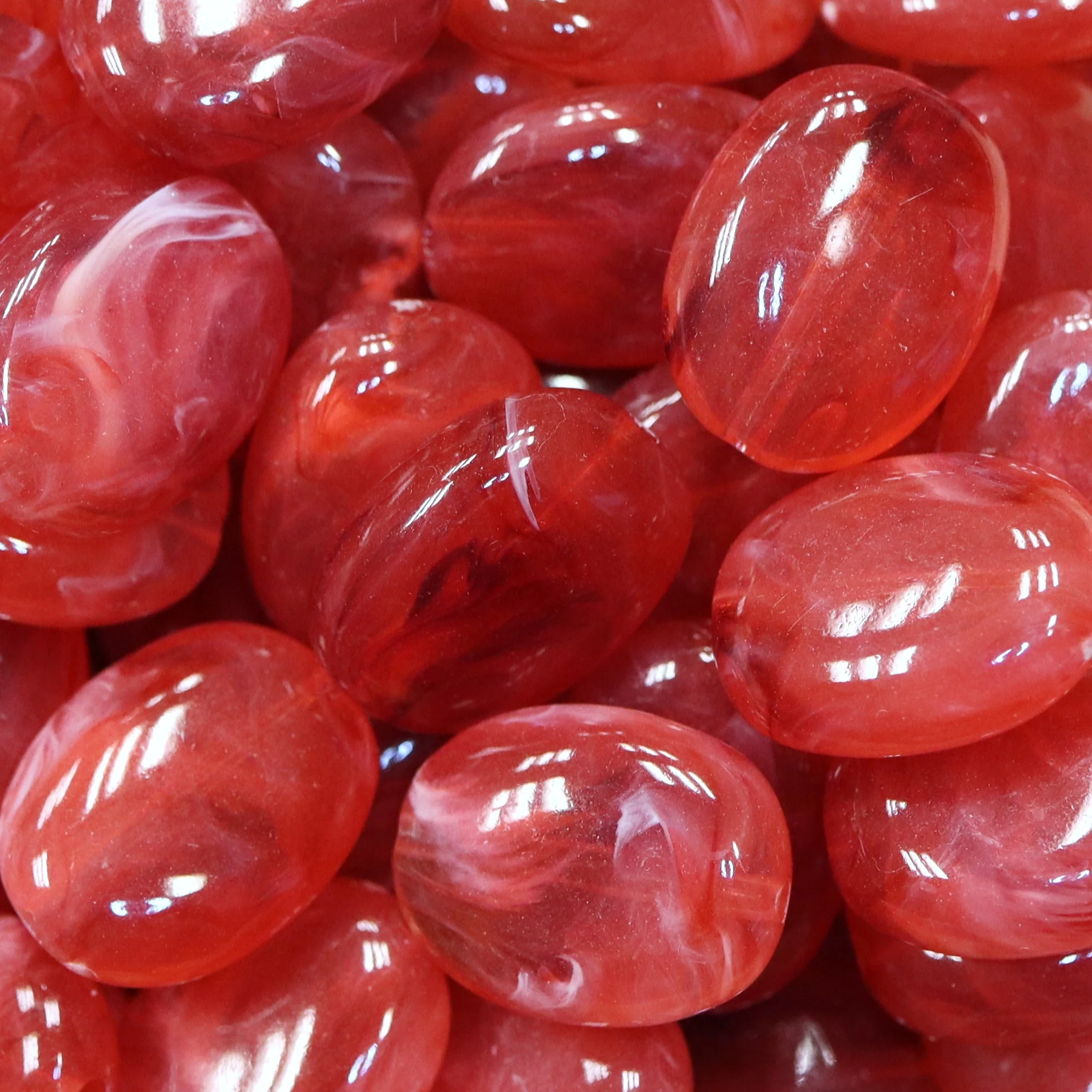 Acryl kraal ovaal - cherry