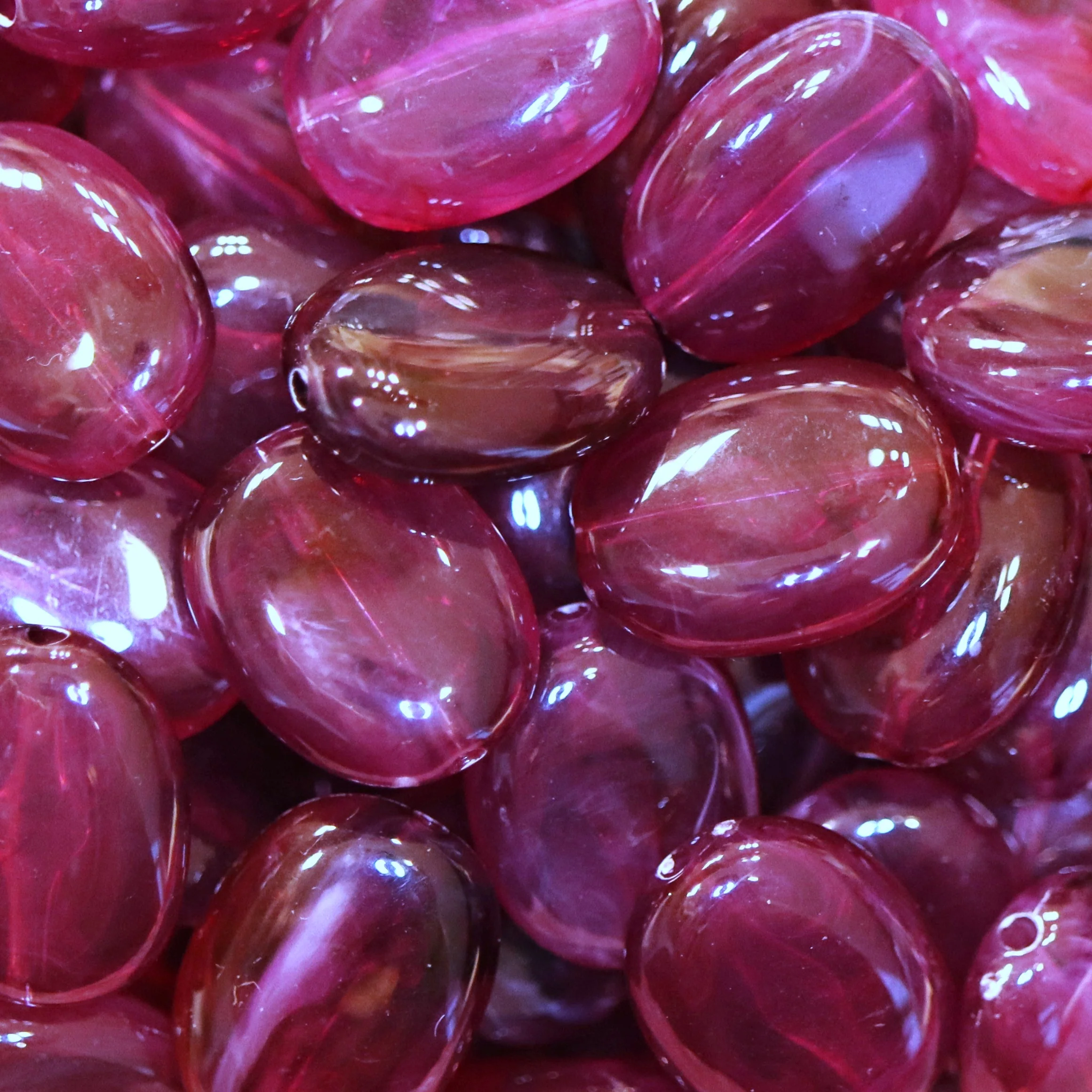 Acryl kraal ovaal - aubergine