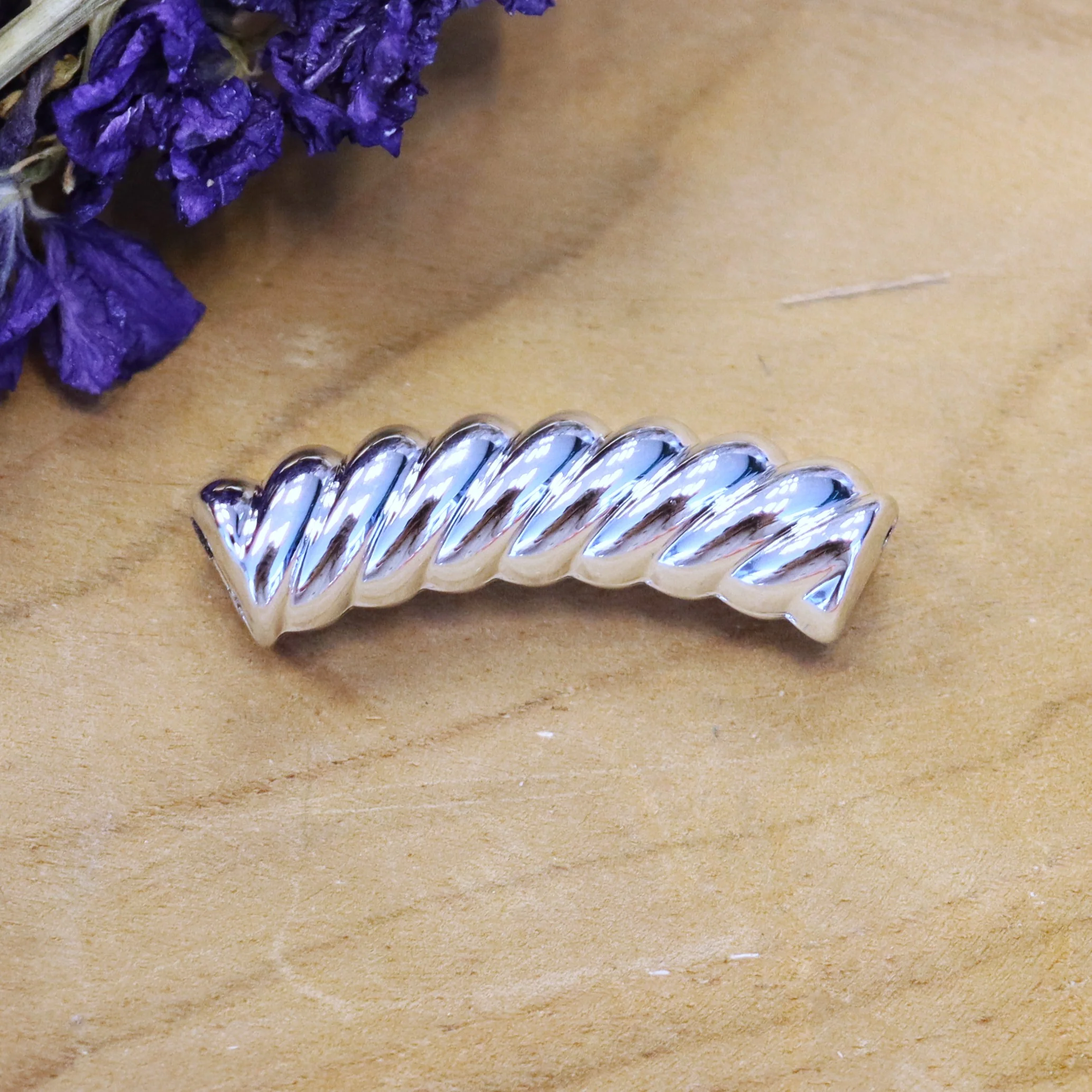 Acryl tube twisted - zilver