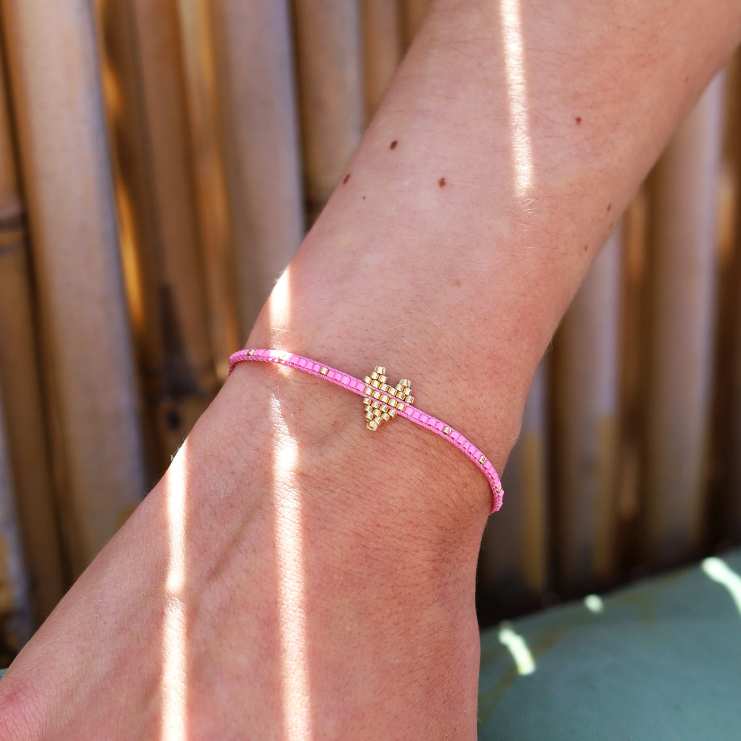 Armband met gouden hart - roze - Image 2