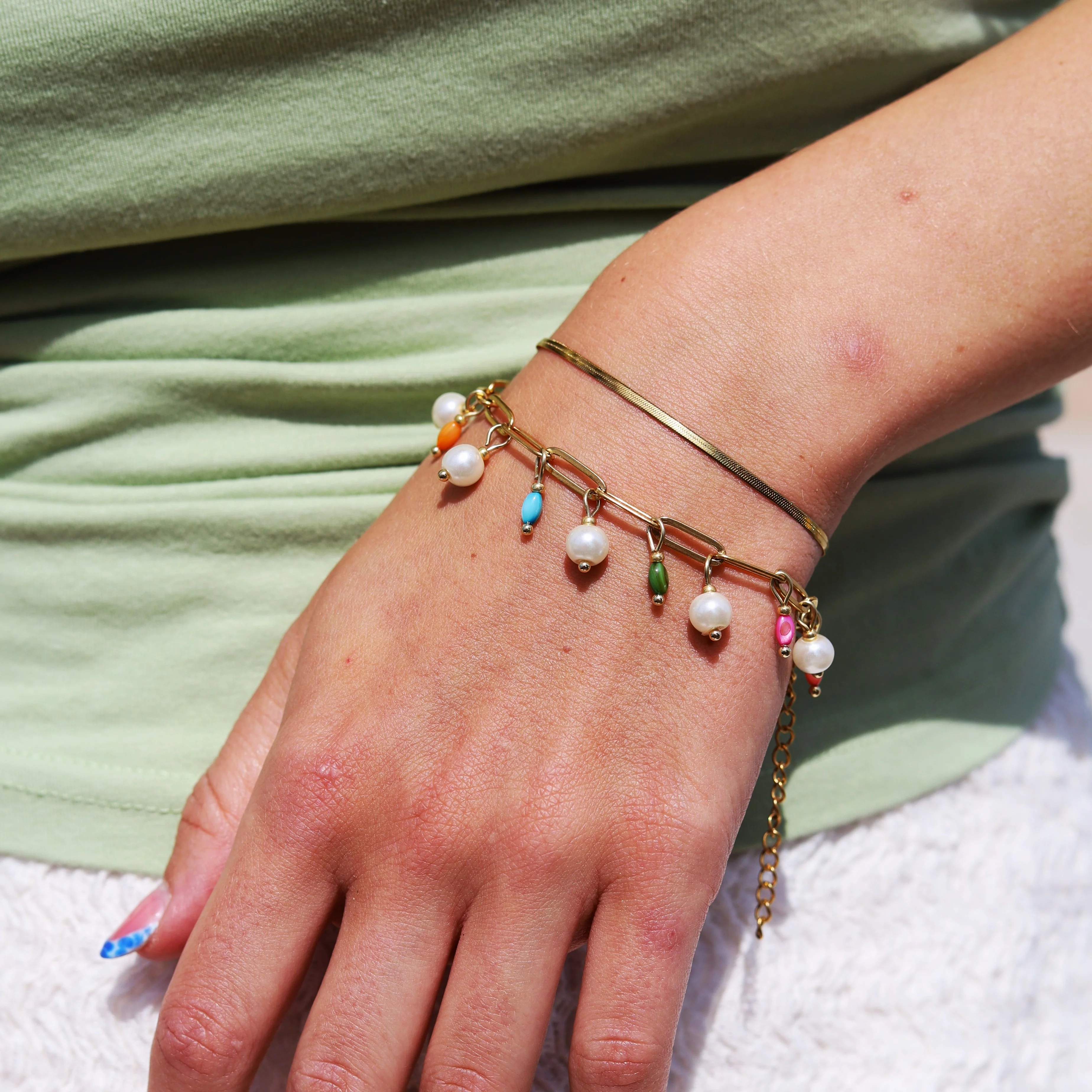 Stainless steel armband - plat - Image 3