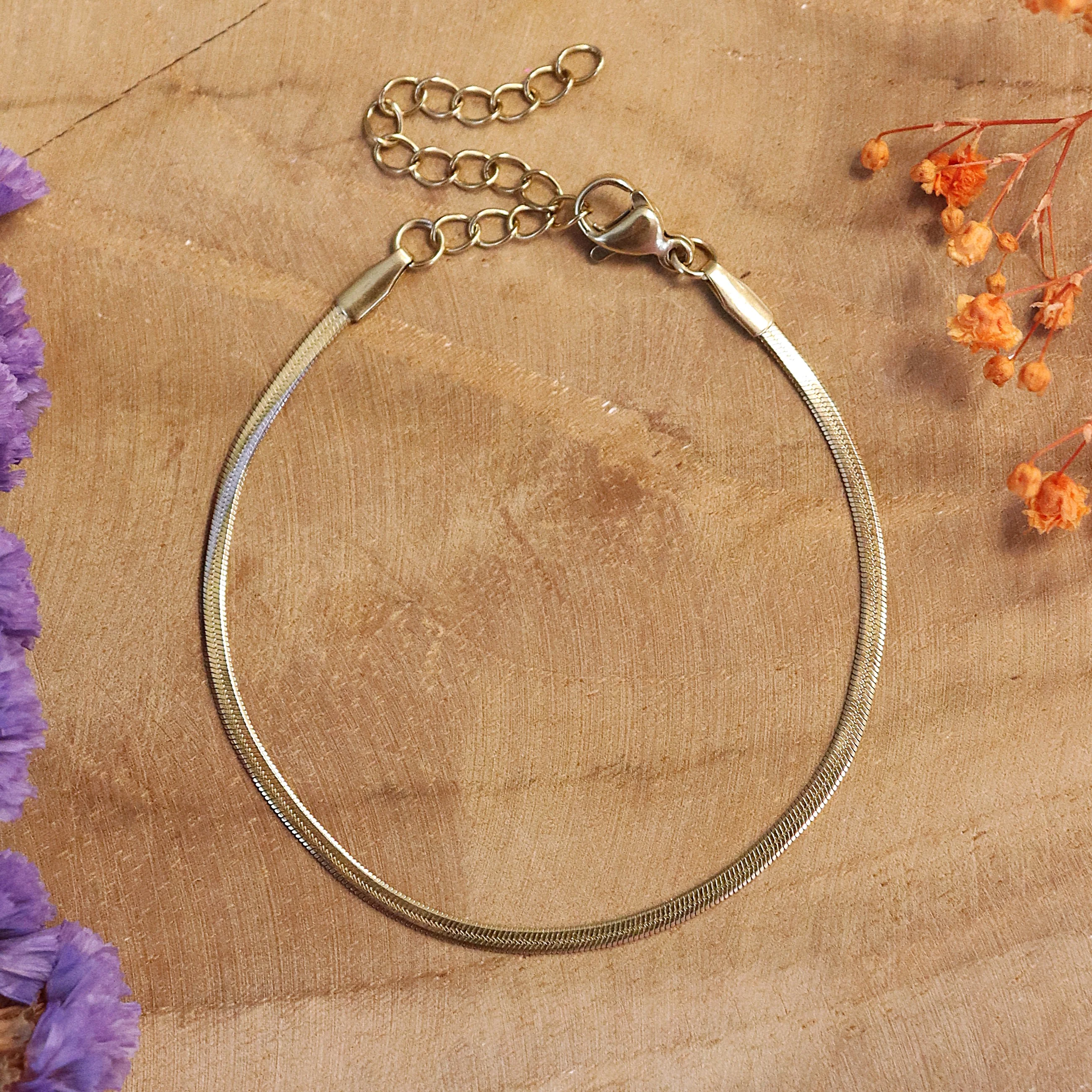 Stainless steel armband - plat
