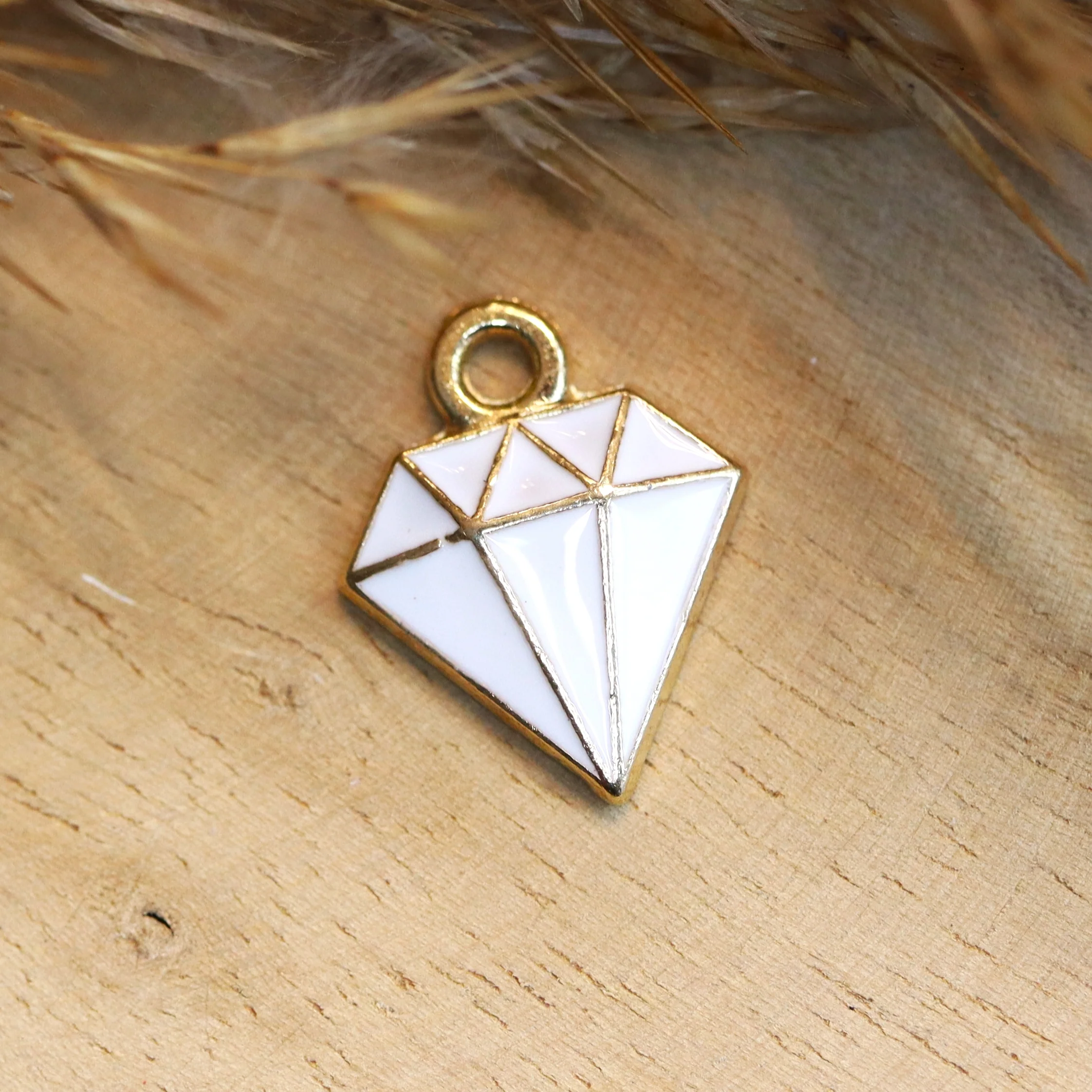 Enamel bedel - diamant goud
