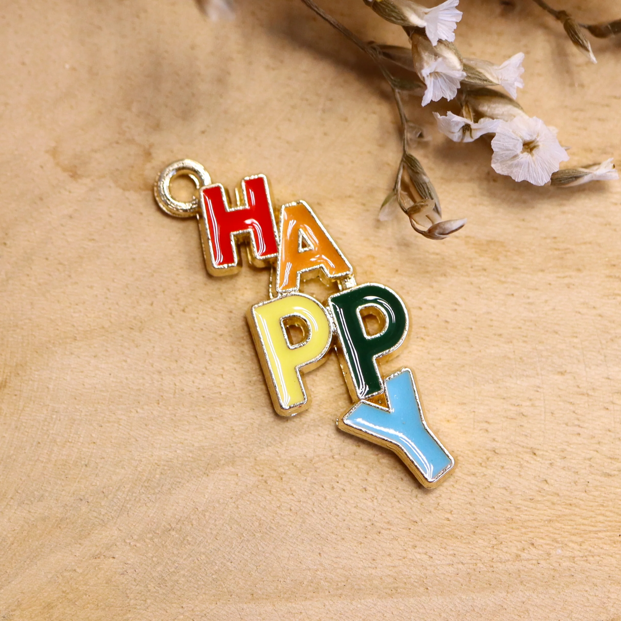Enamel bedel - happy goud