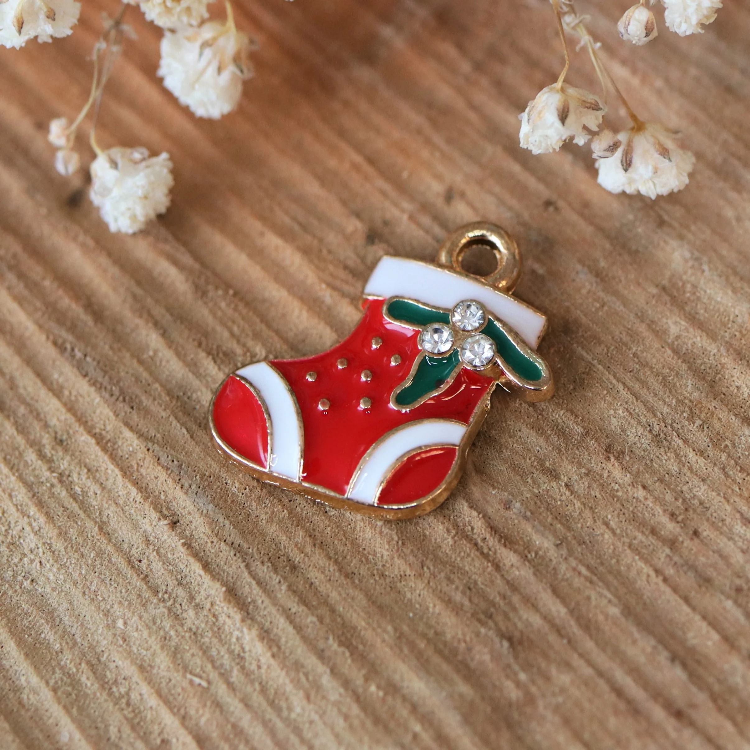 Enamel bedel - kerstsok