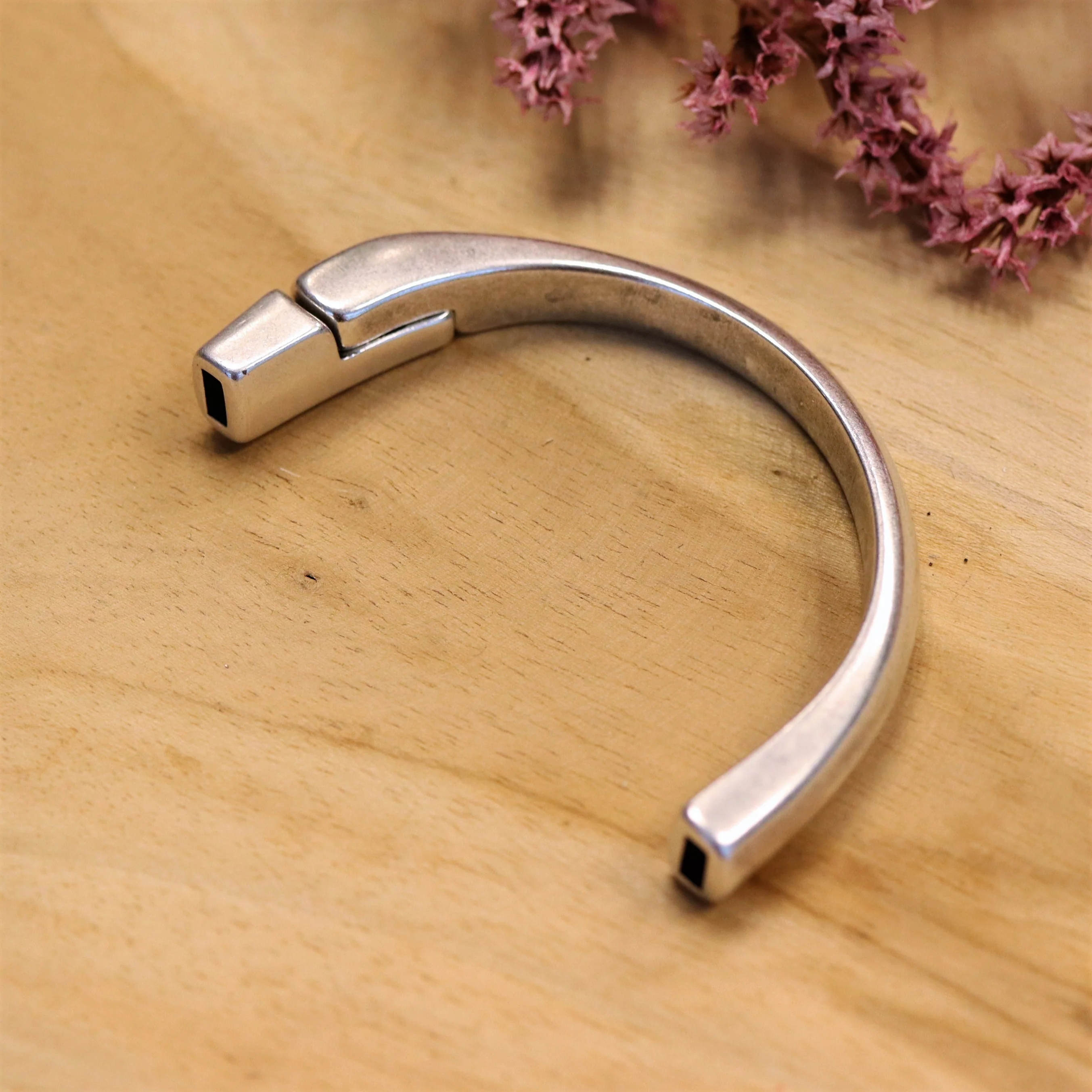 Halve magneet armband voor 5mm leer DQ zilver