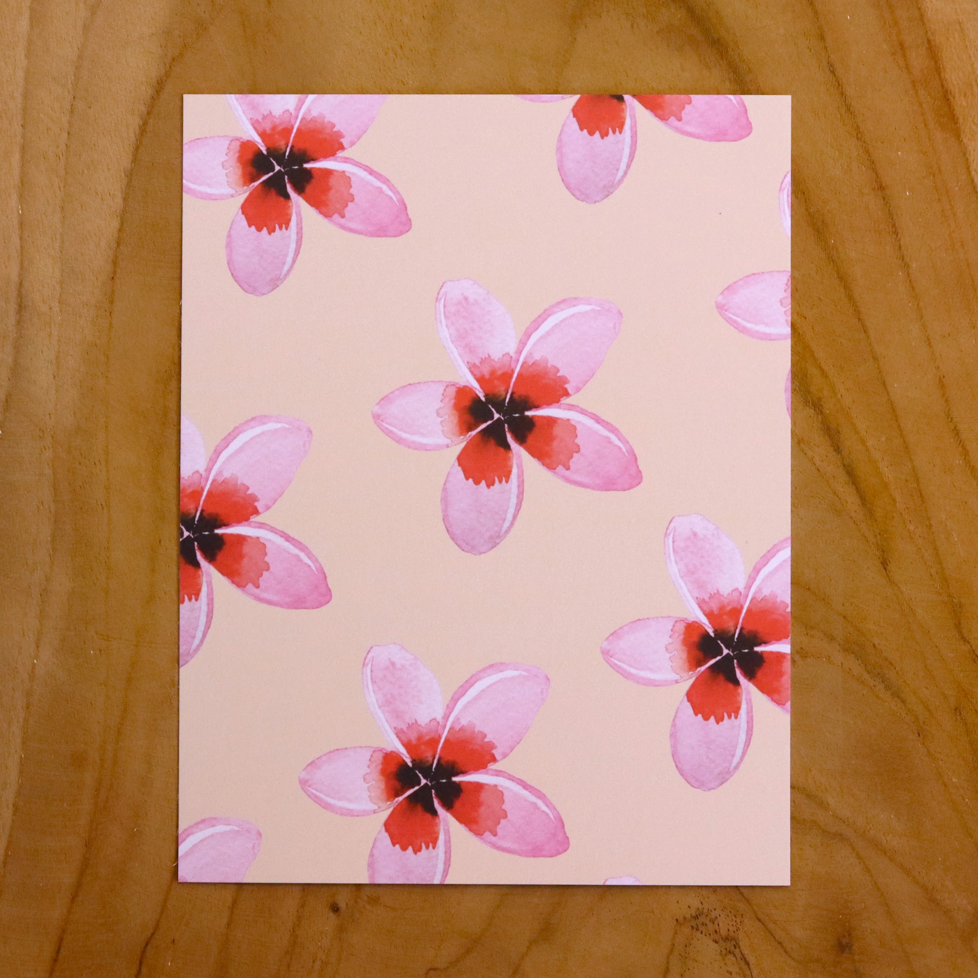 Kaart BAYU - roze bloemen