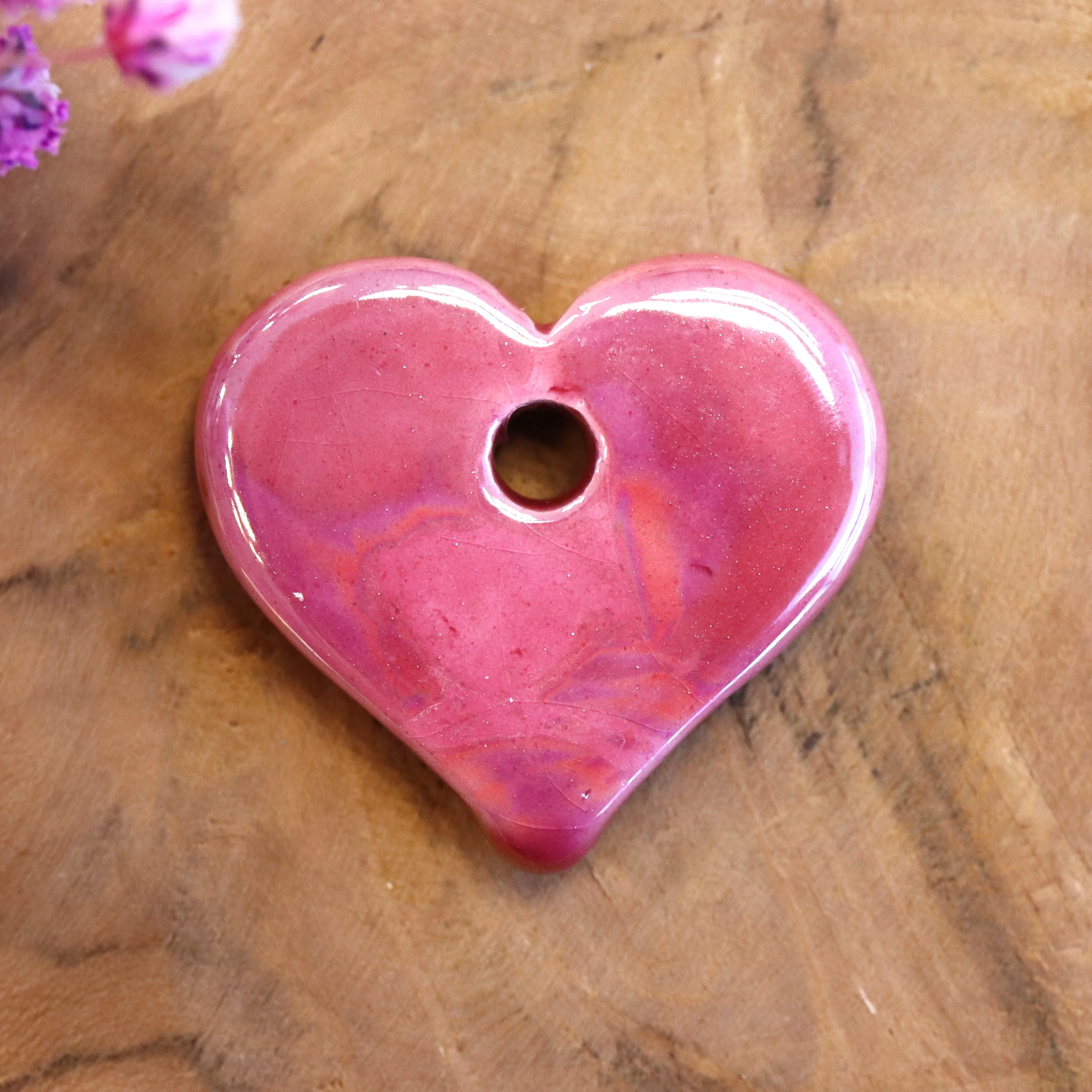 Keramieken hart - roze