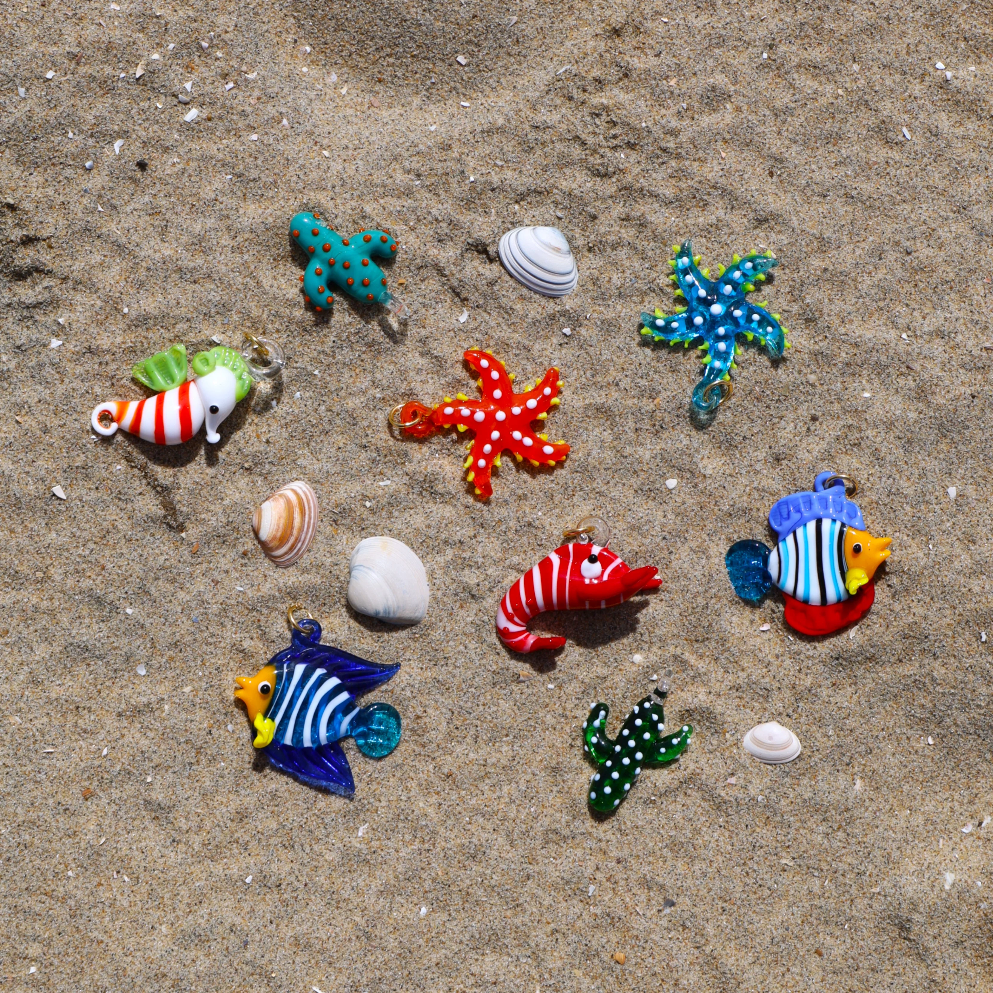 Kettingbedel - glazen zeester blauw - Image 3