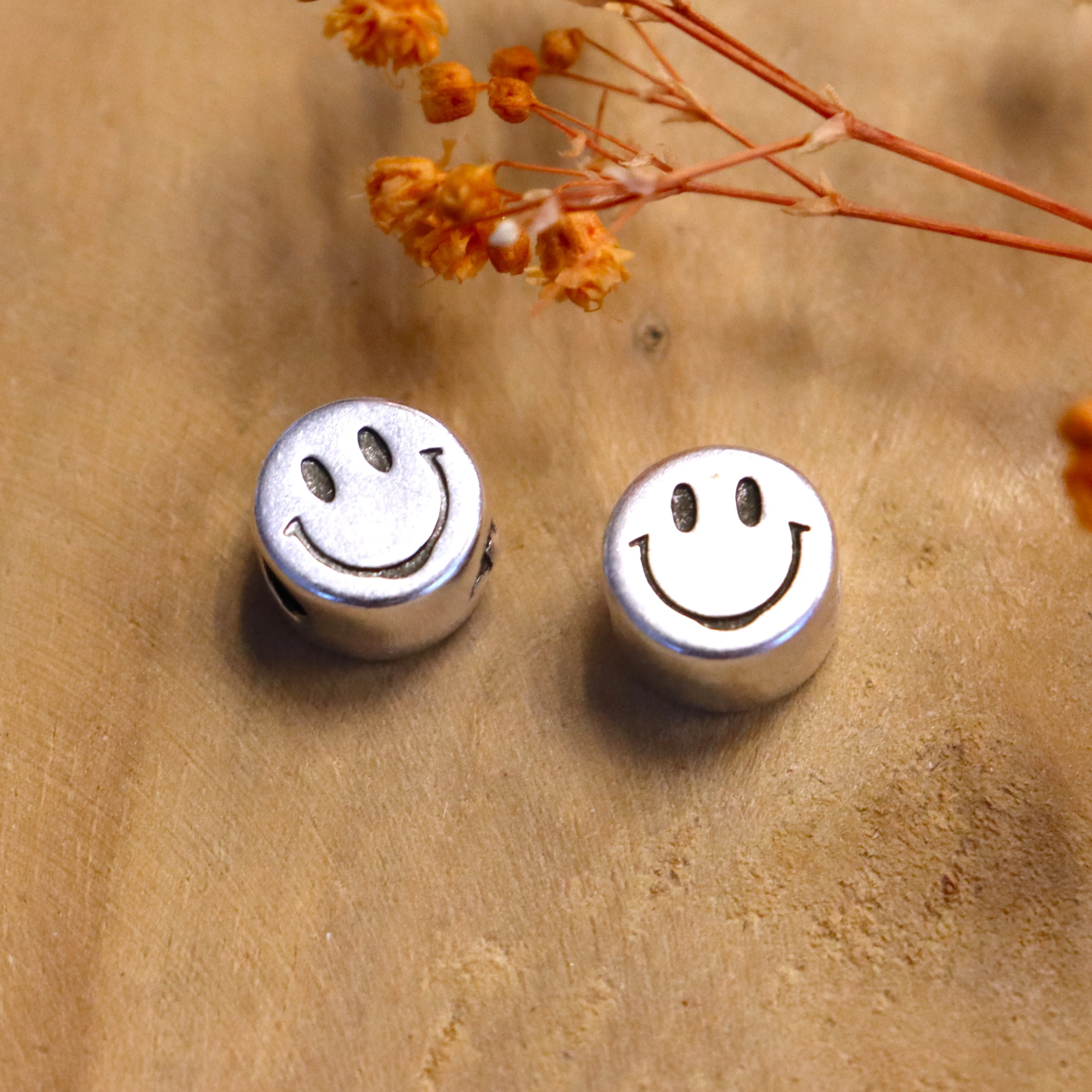 Kraal DQ zilver grote smiley