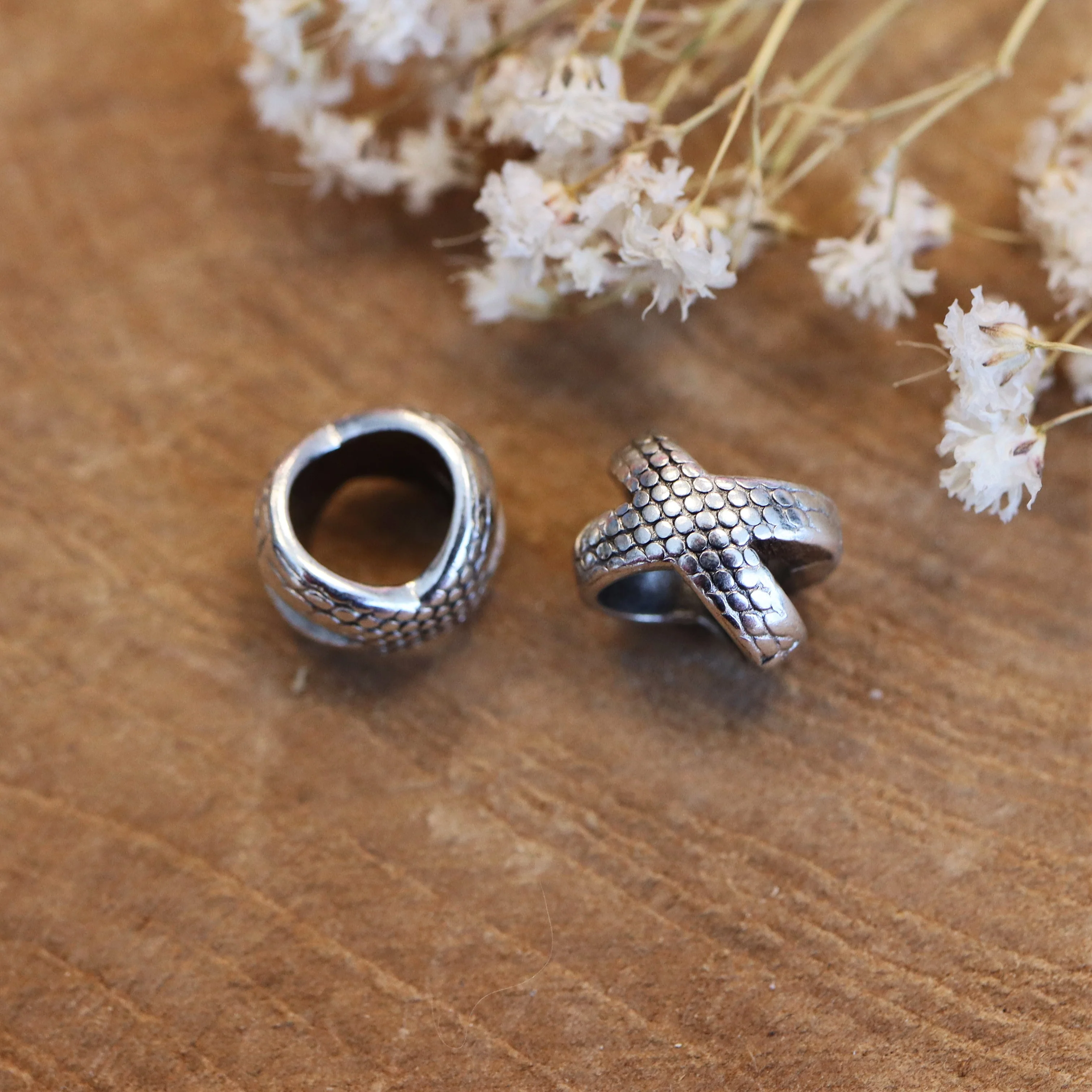 Kraal DQ zilver kruis met print