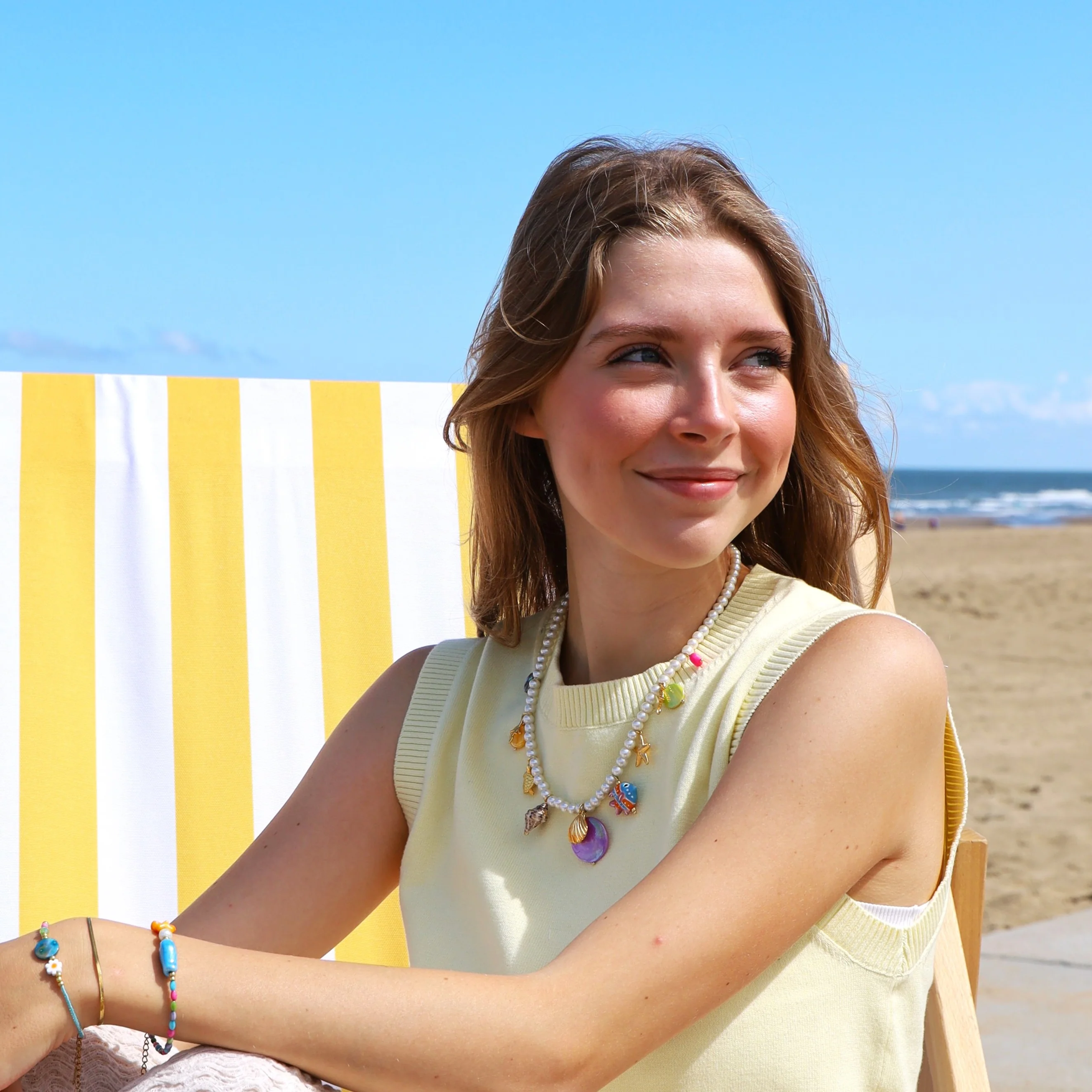 Kralenketting - glasparels met bedels - Image 3
