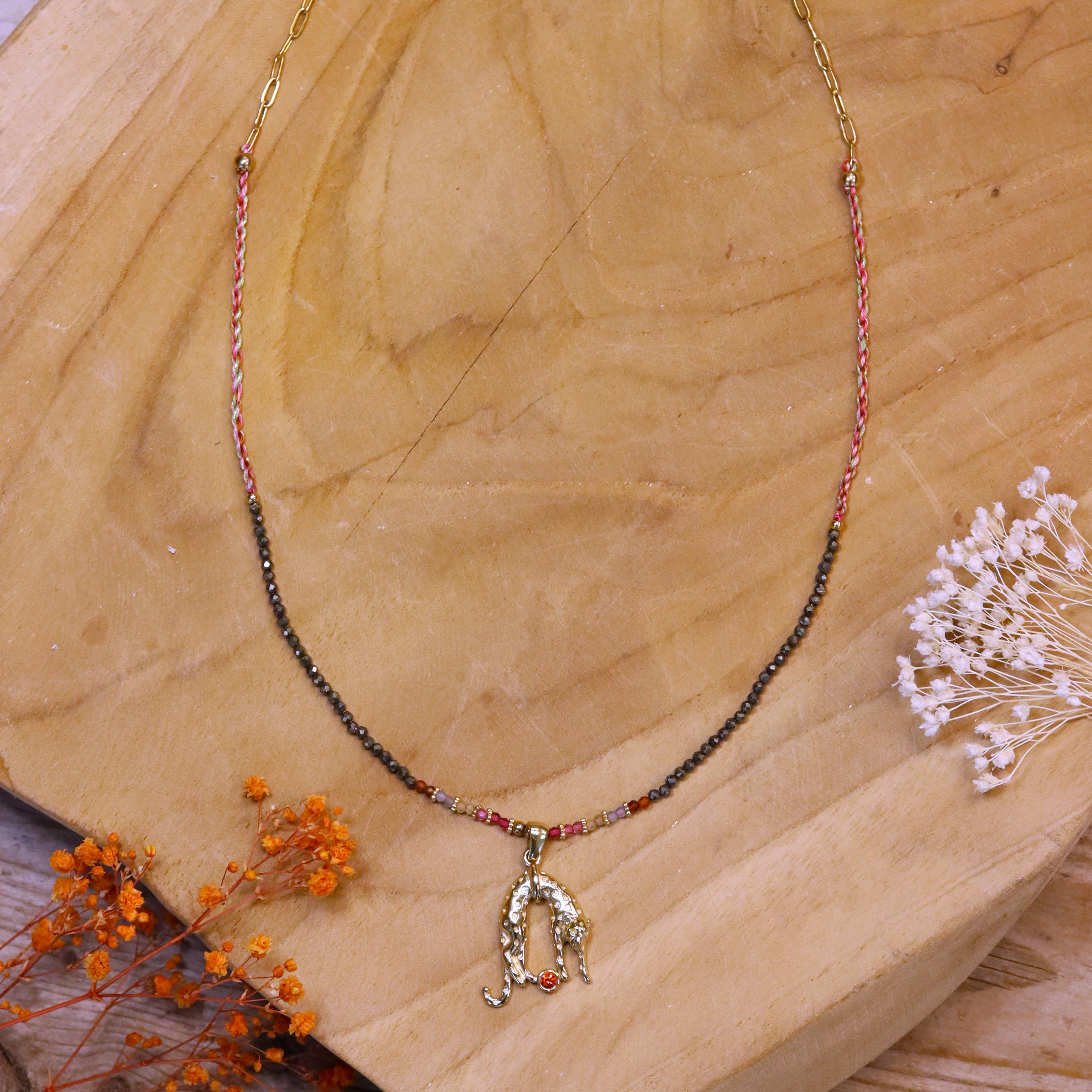 Kralenketting - met panterbedel