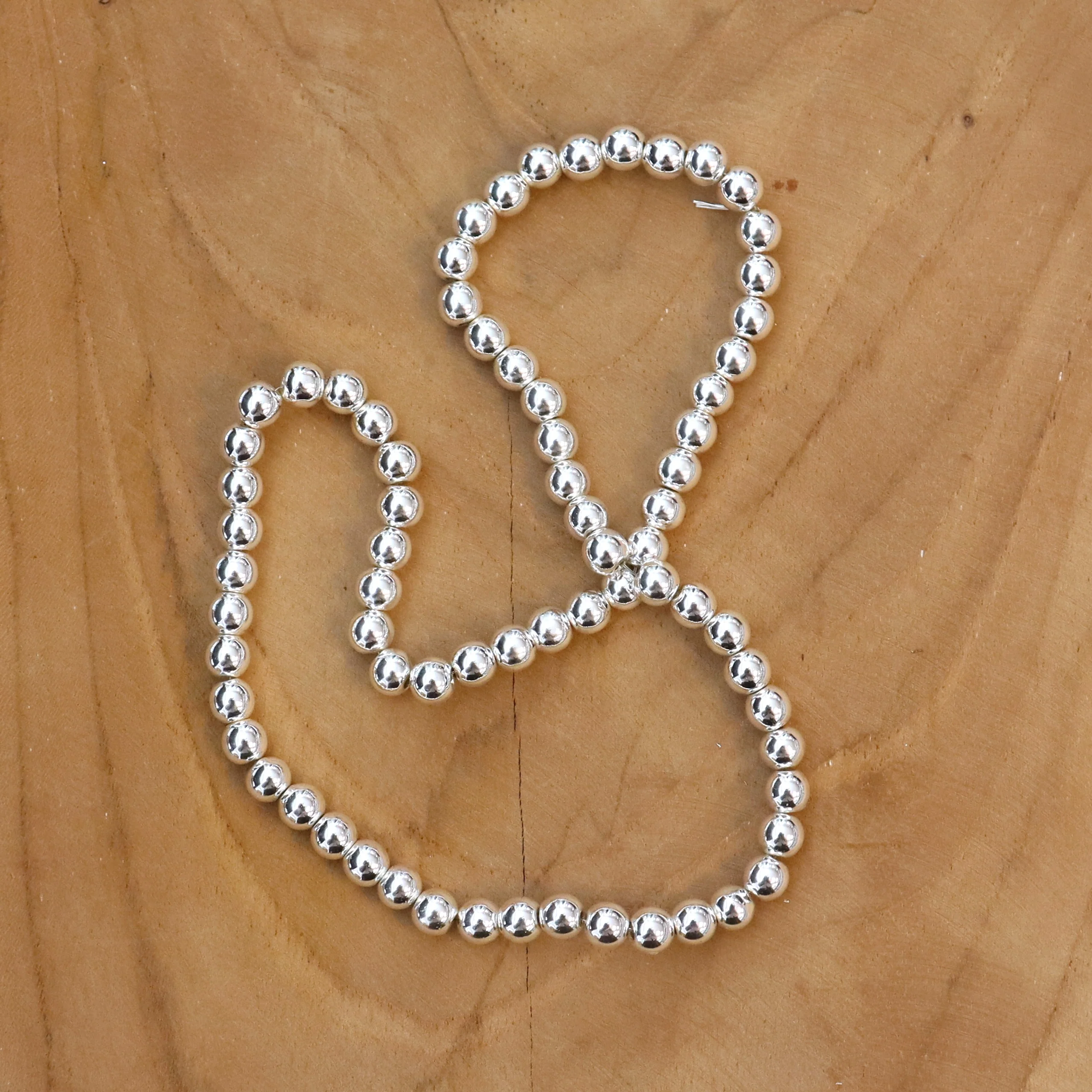 Kralenstreng - electroplated hematiet zilver diverse maten - Image 3