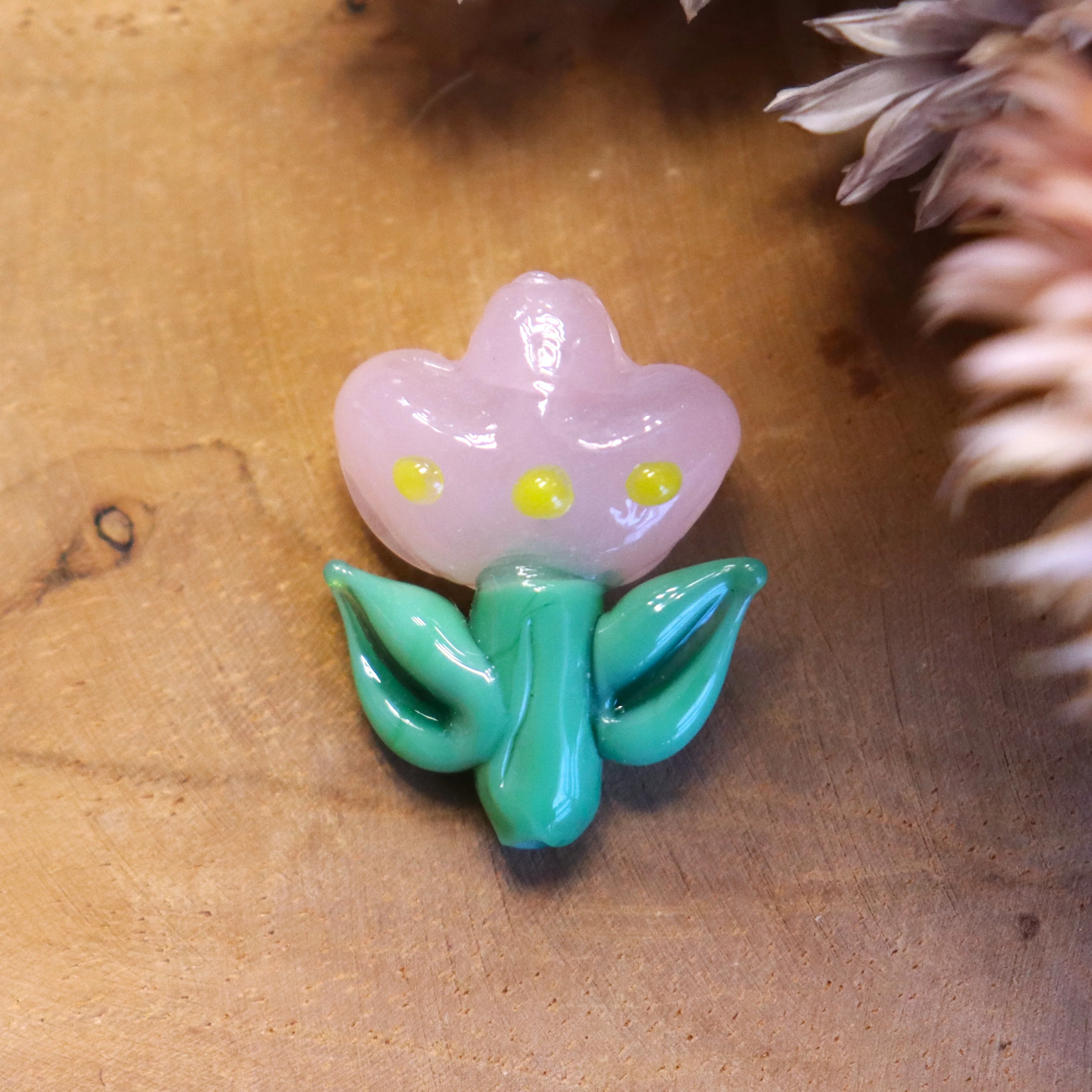 Lampwork tulpje - roze