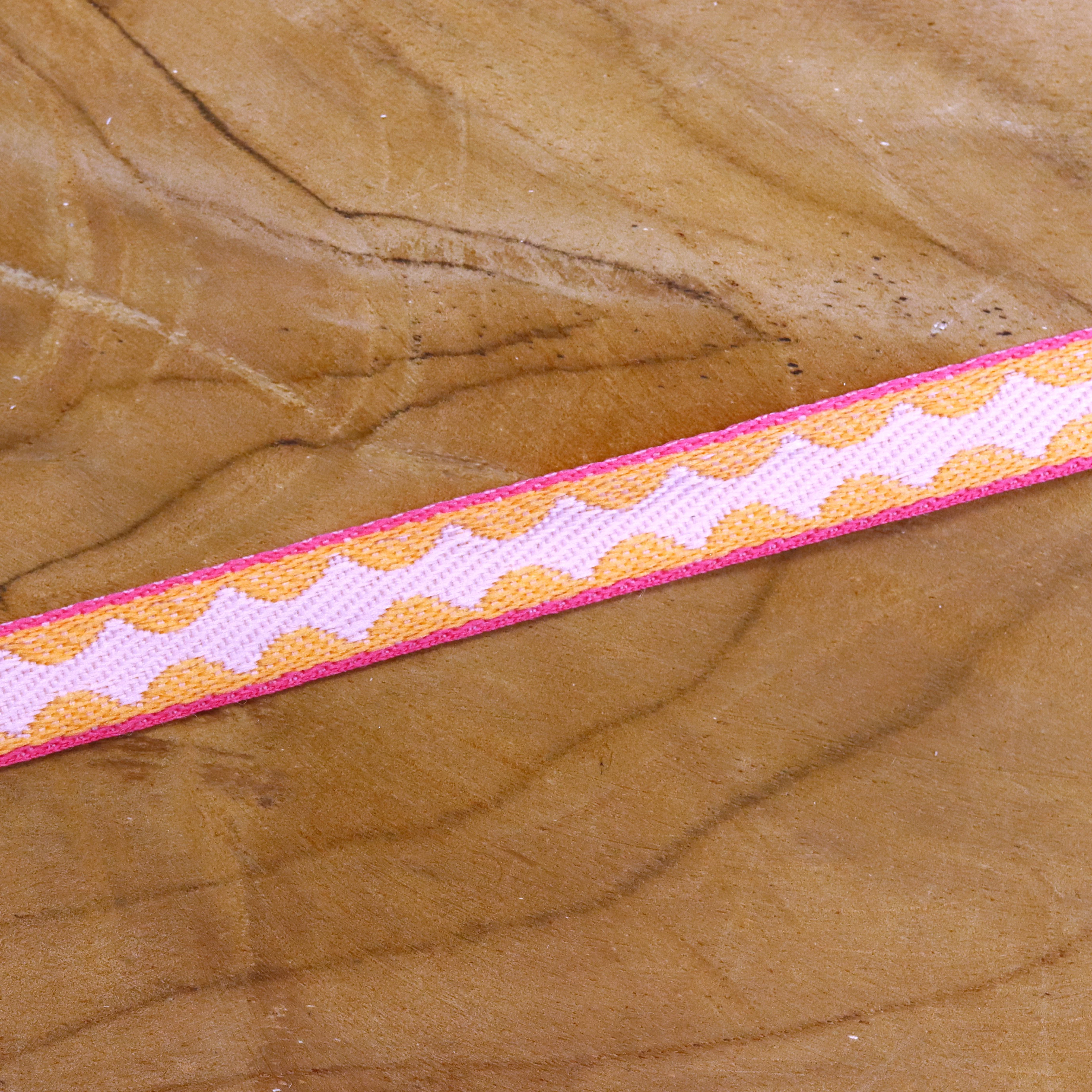 Lint sparkle roze-oranje