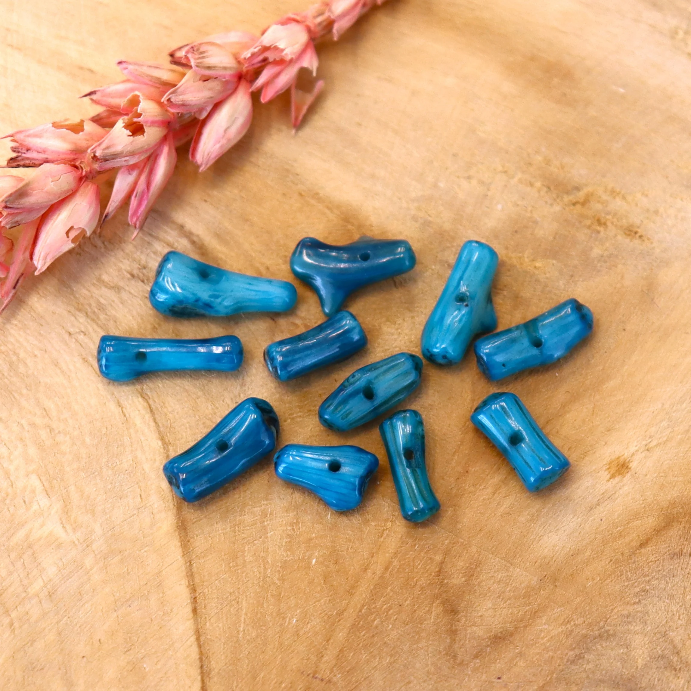 Oceaan bamboe kralen 30 stuks - blauw