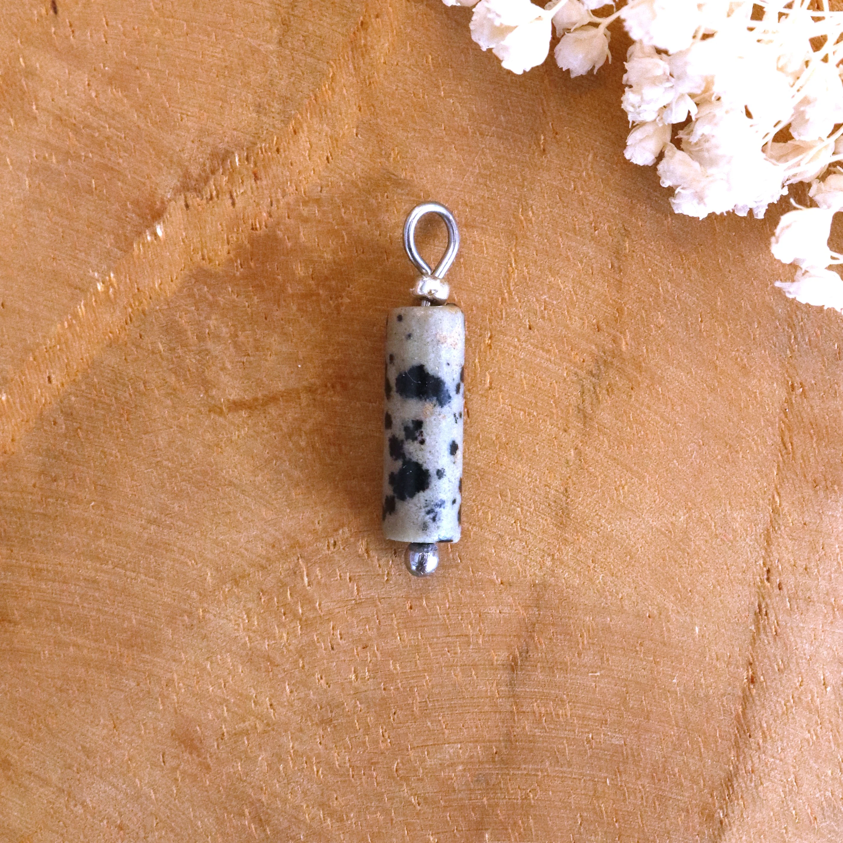 Oorringbedel jaspis - zilver