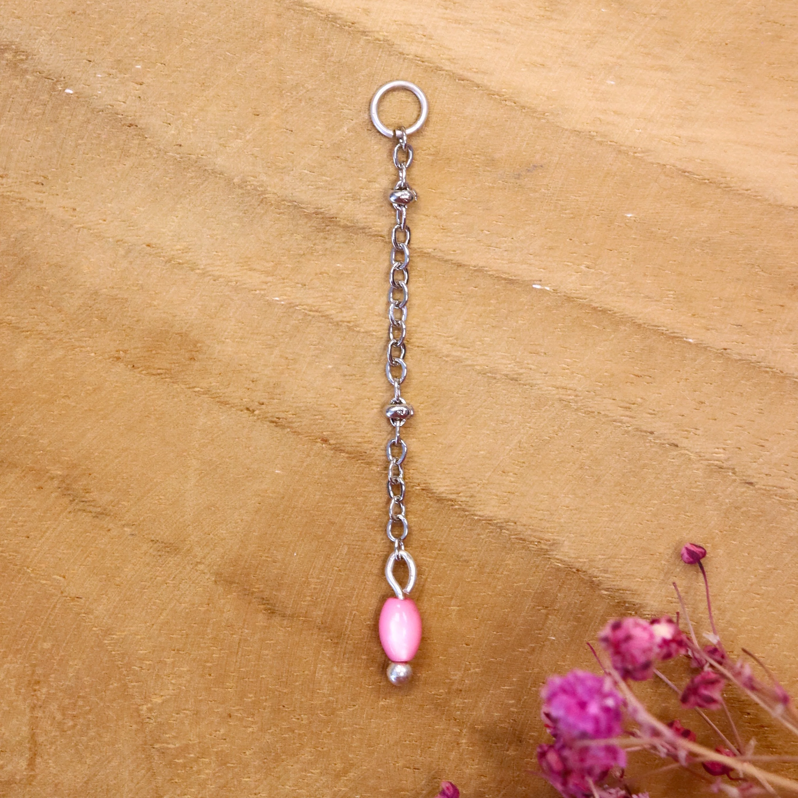 Oorringbedel jasseron met schelp - zilver
