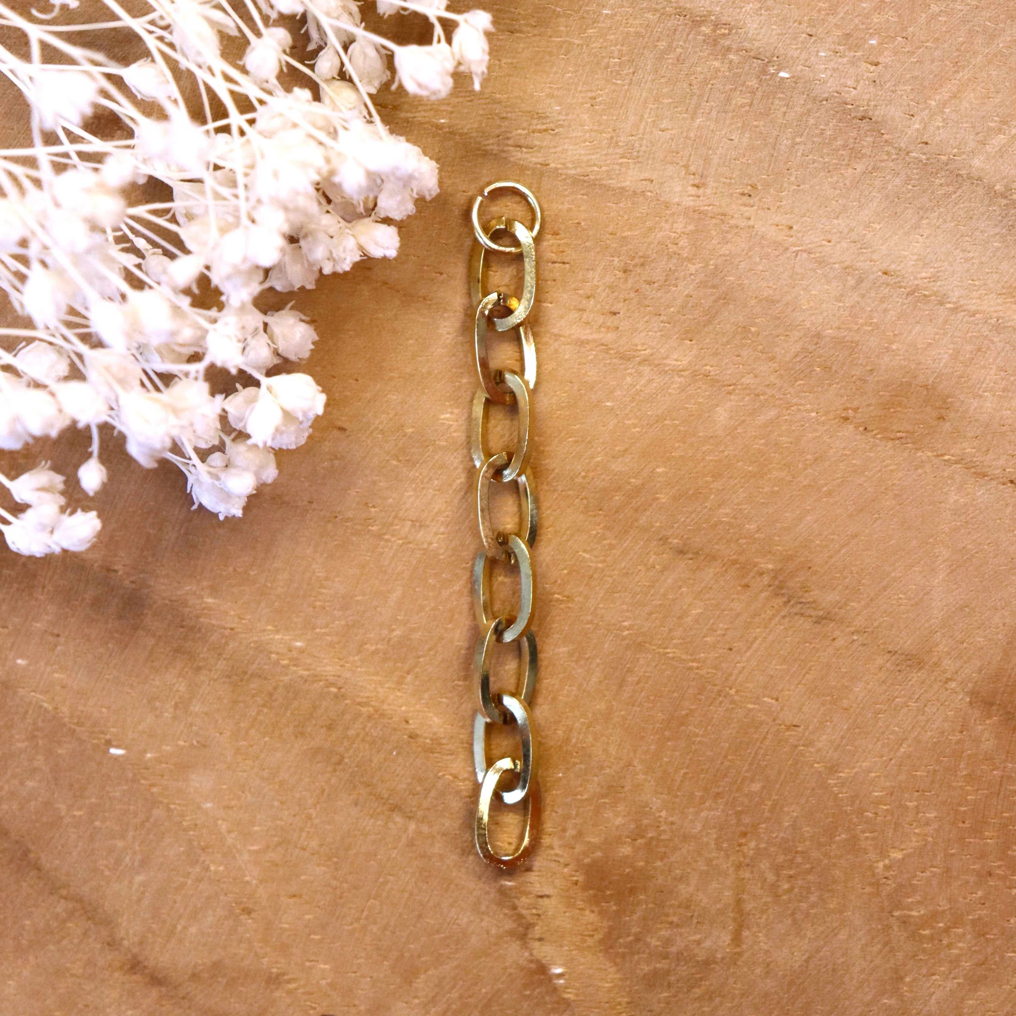 Oorringbedel schakelketting - goud