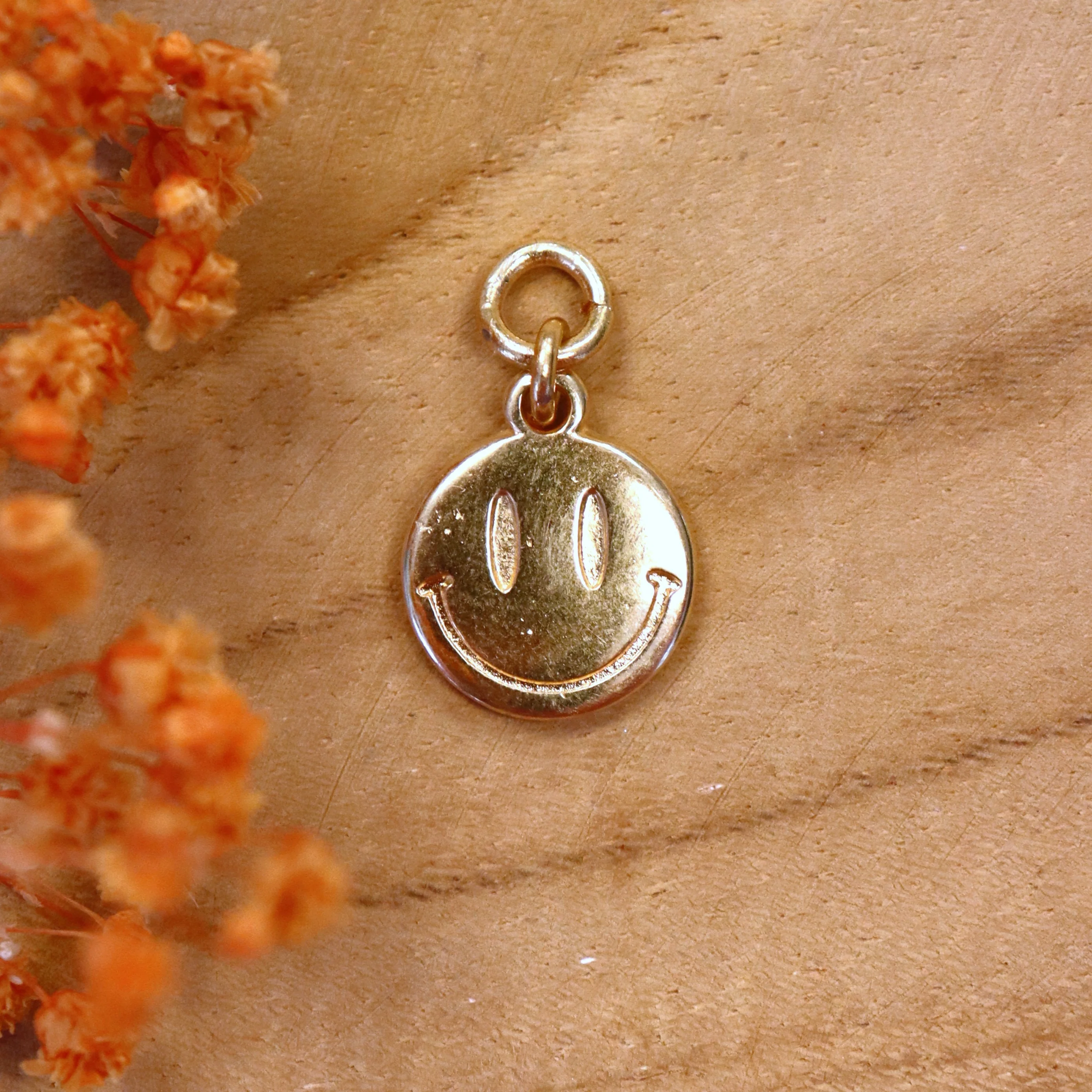 Oorringbedel smiley - goud