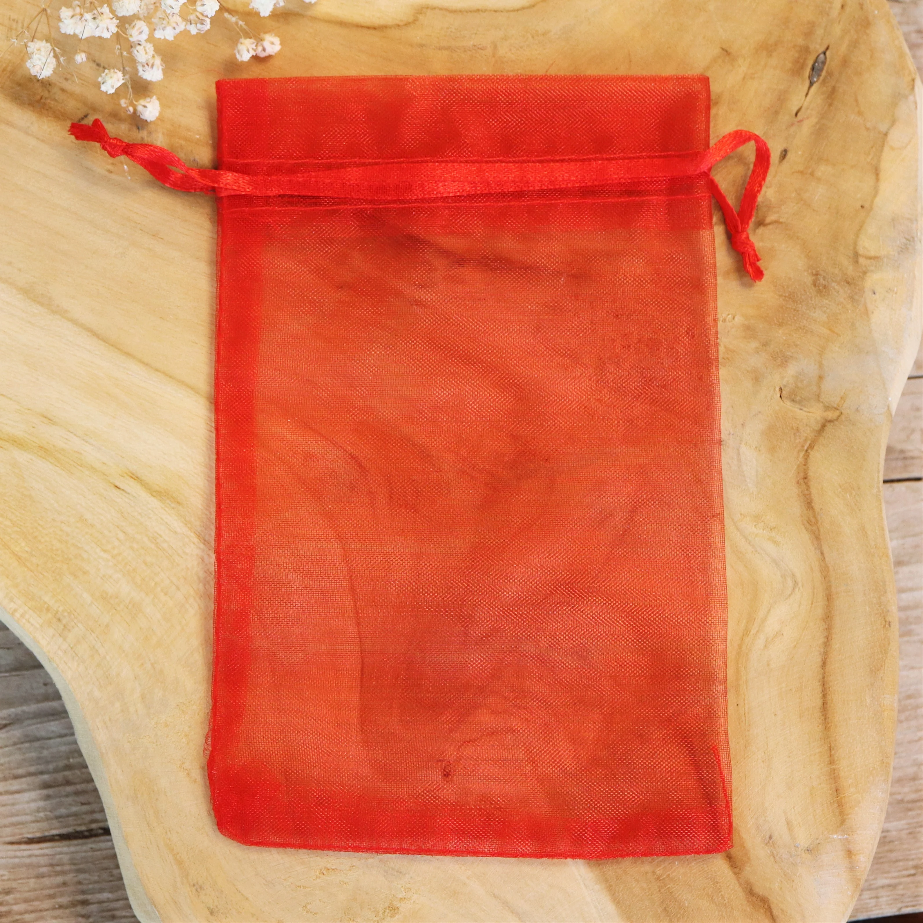 Organza zakje rood