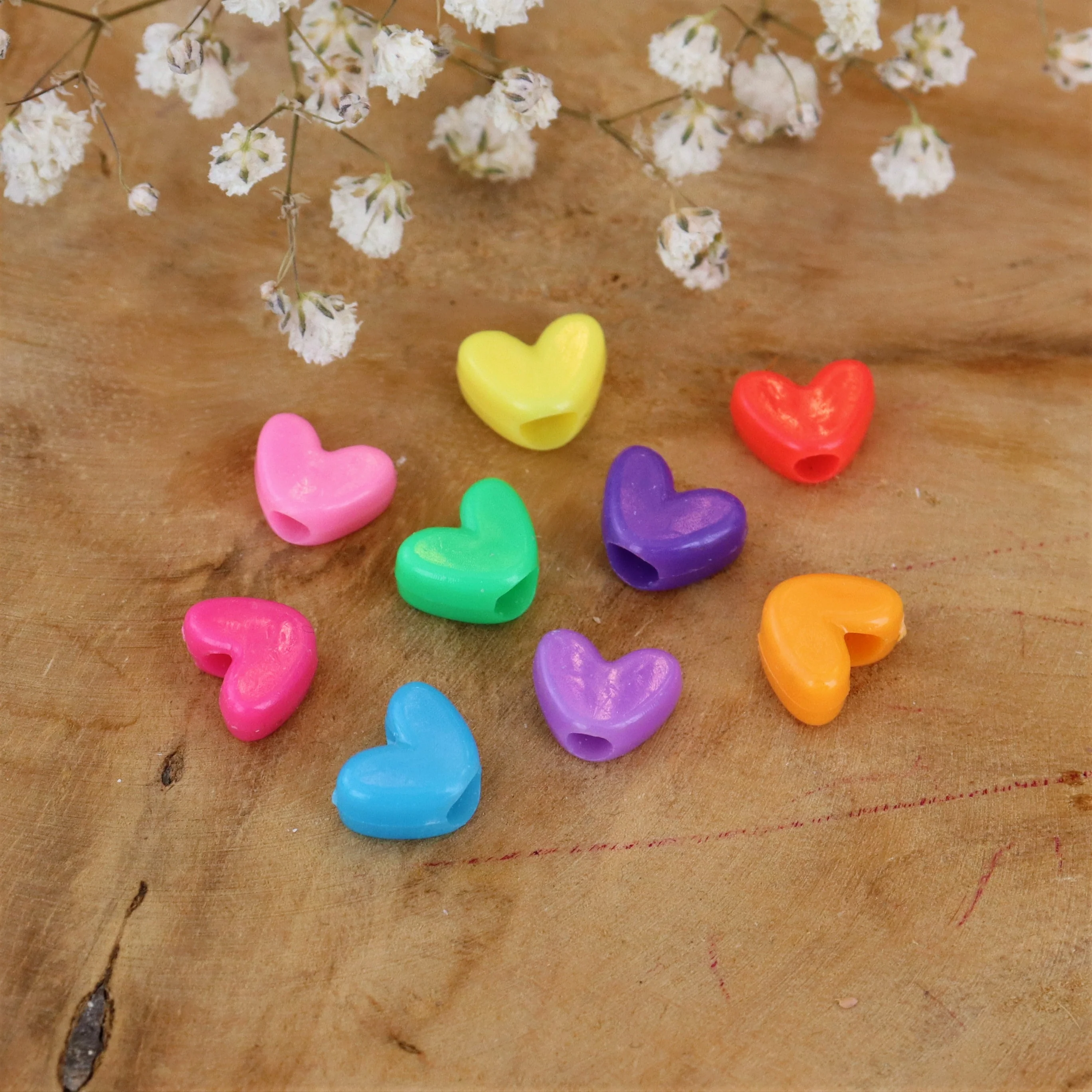 Regenboog hartjes kralen - 10 gram