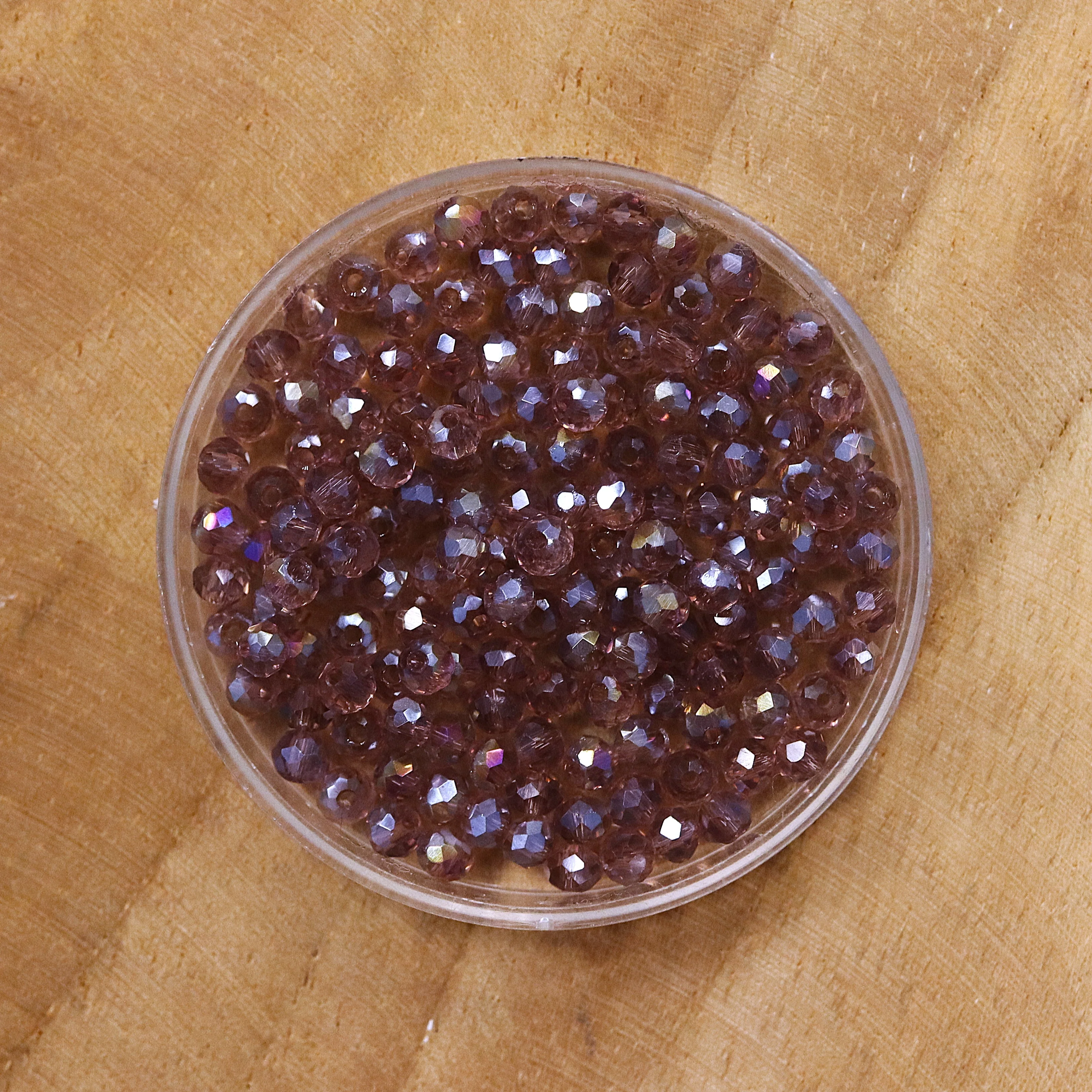 Rondel facetkralen 2x3 mm - Purple orchid