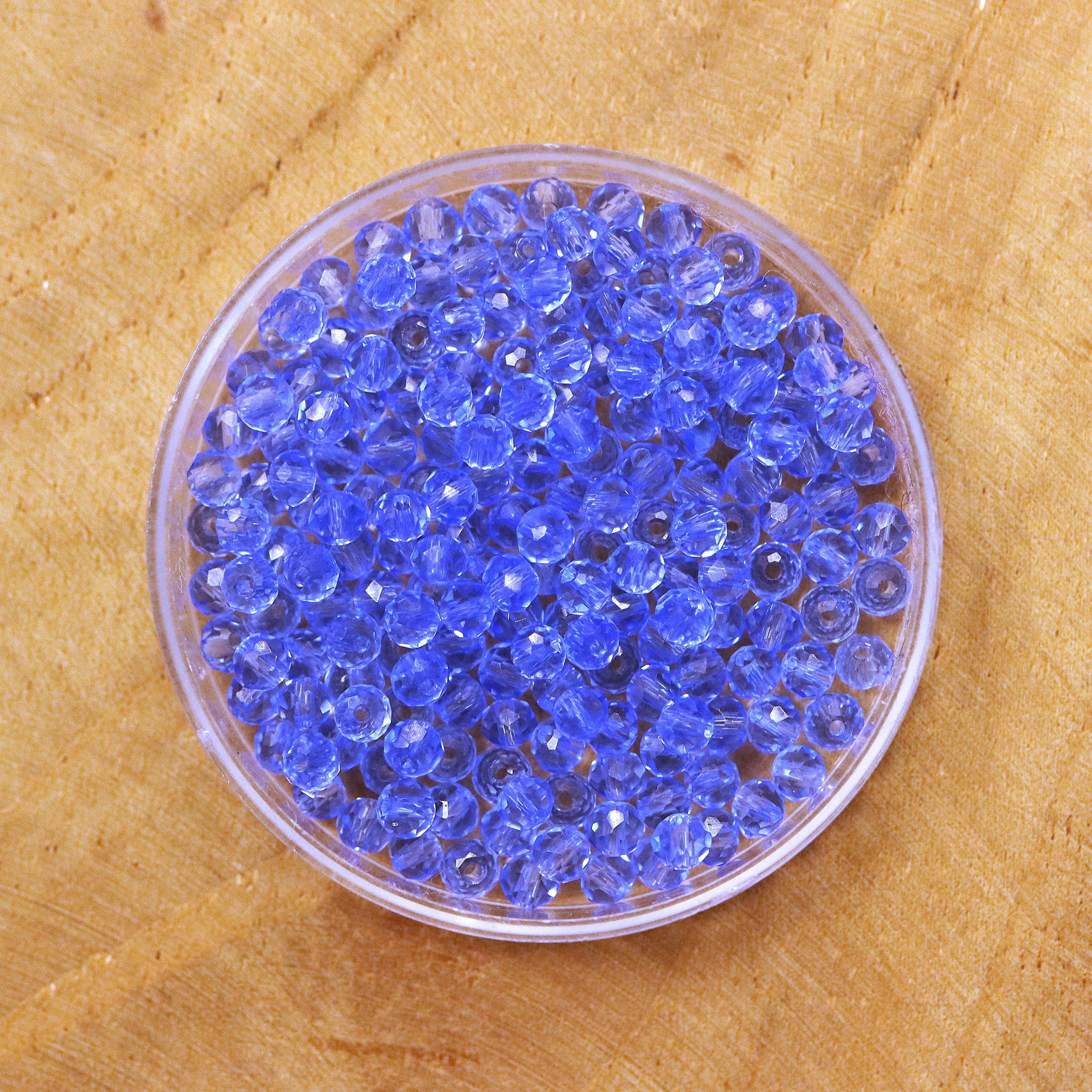 Rondel facetkralen 2x3 mm - Lavender blue
