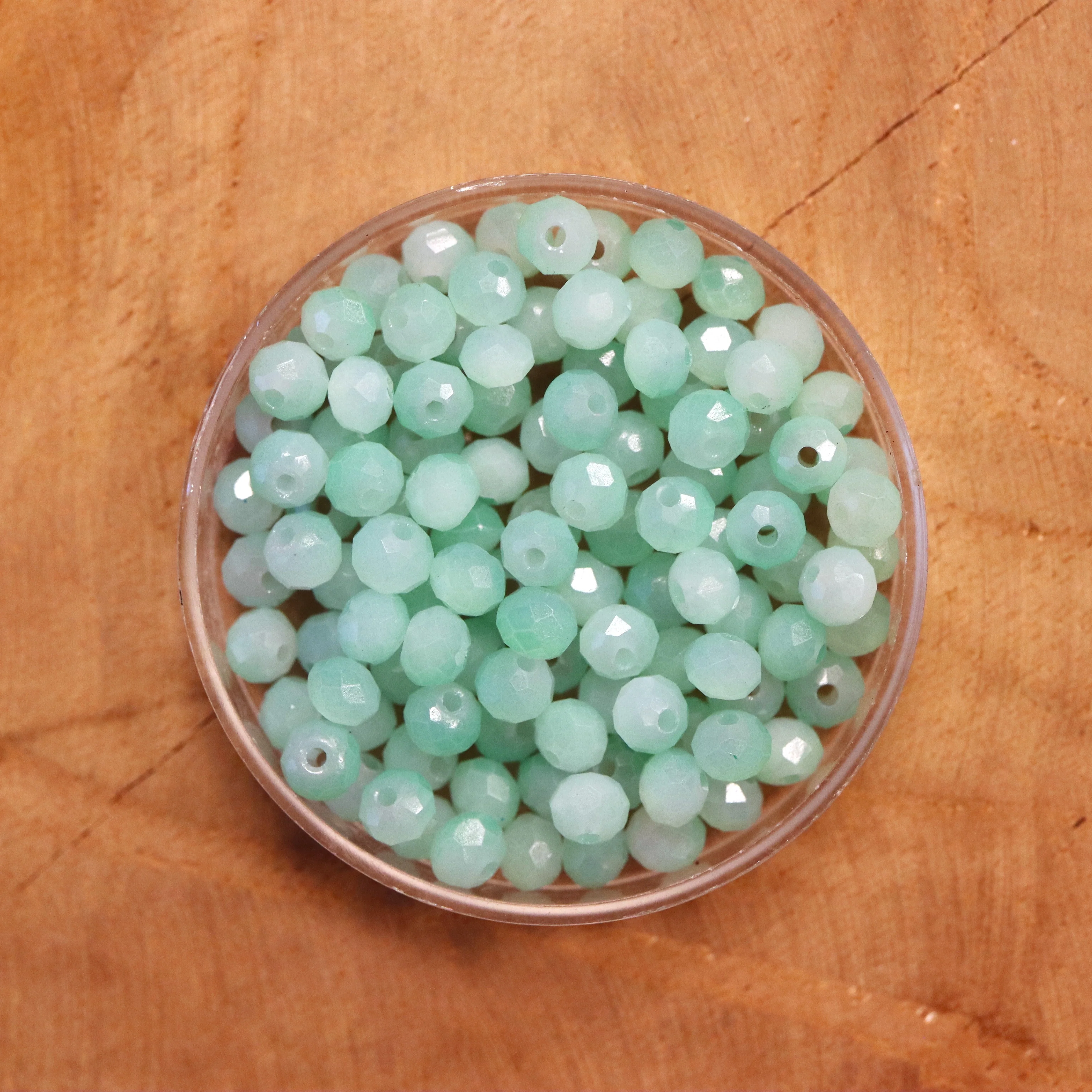 Rondel facetkralen 3x4 mm - Mint