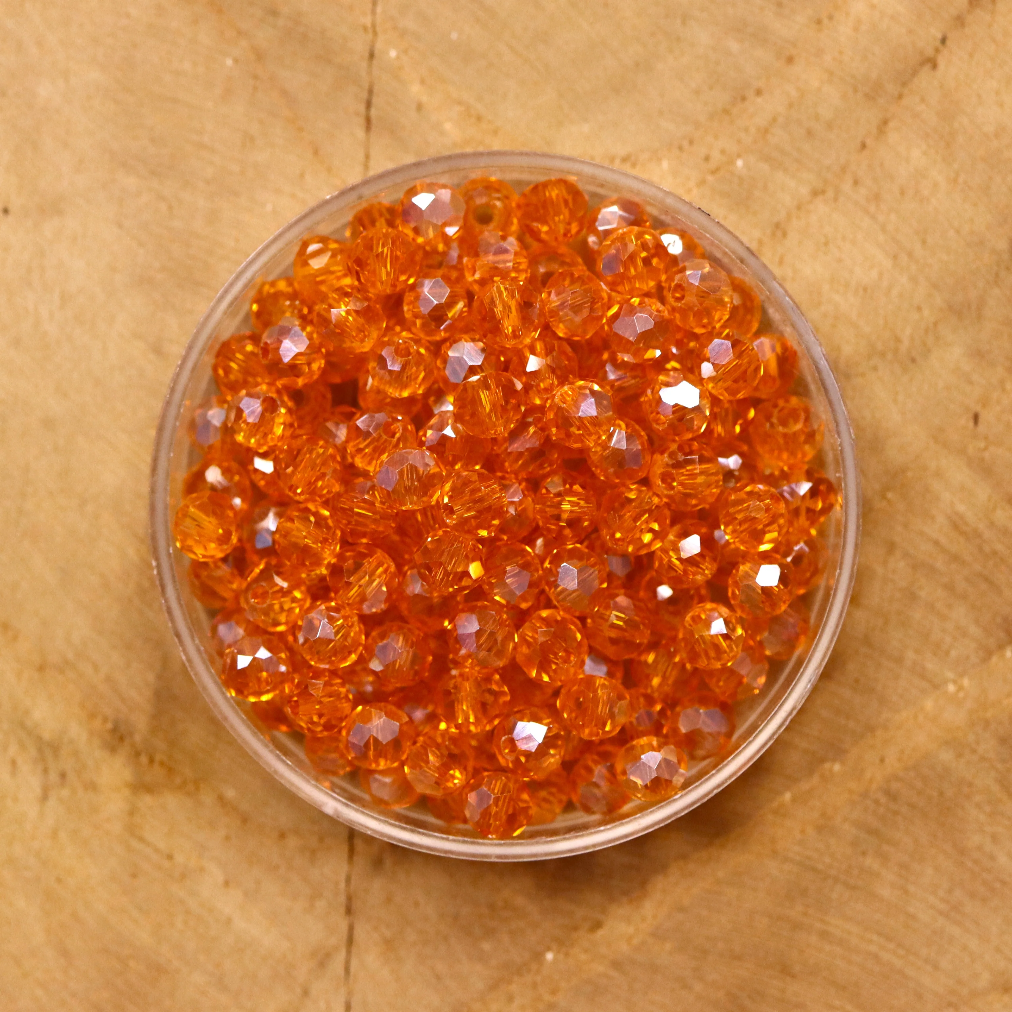 Rondel facetkralen 3x4 mm - Orange