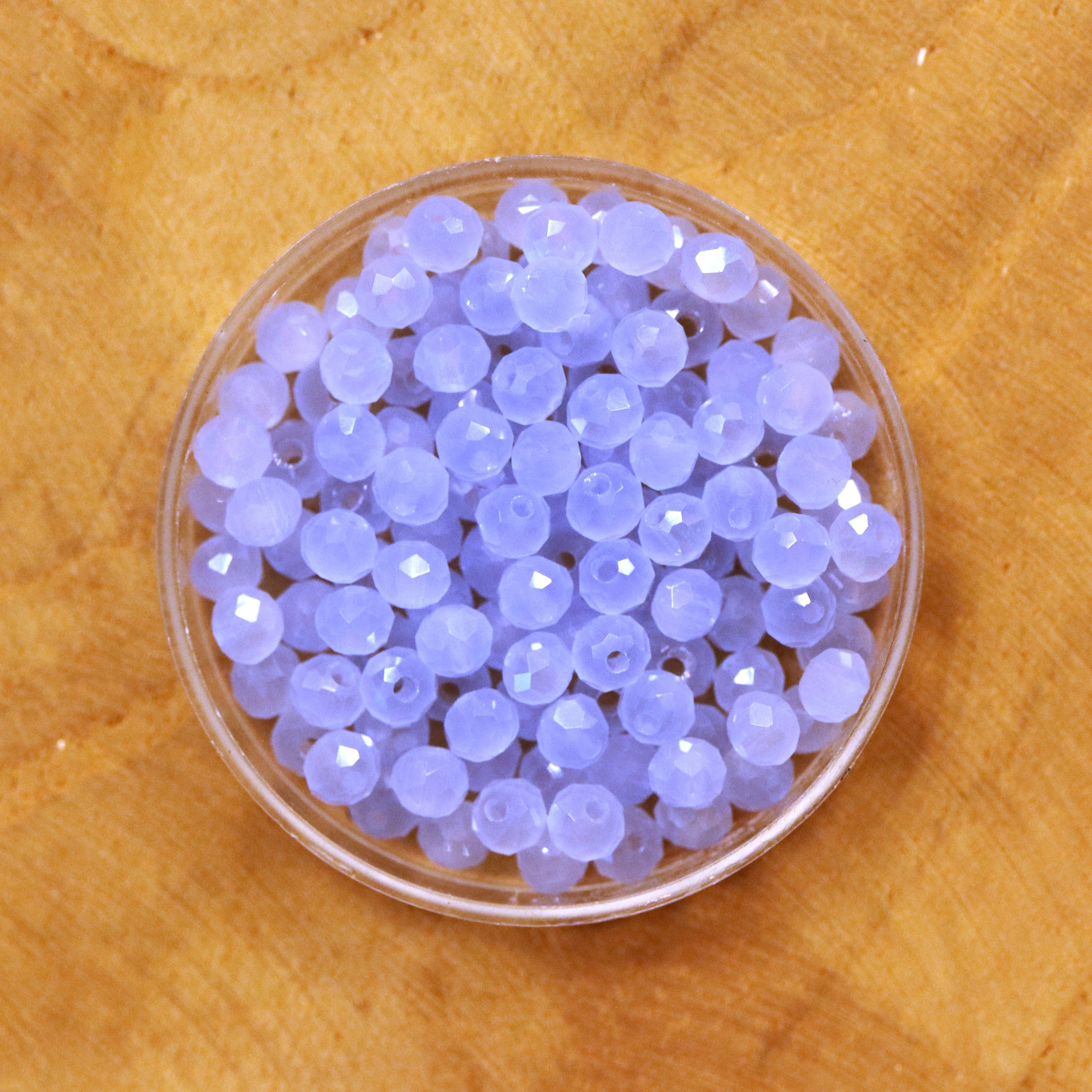Rondel facetkralen 3x4 mm - Sky blue