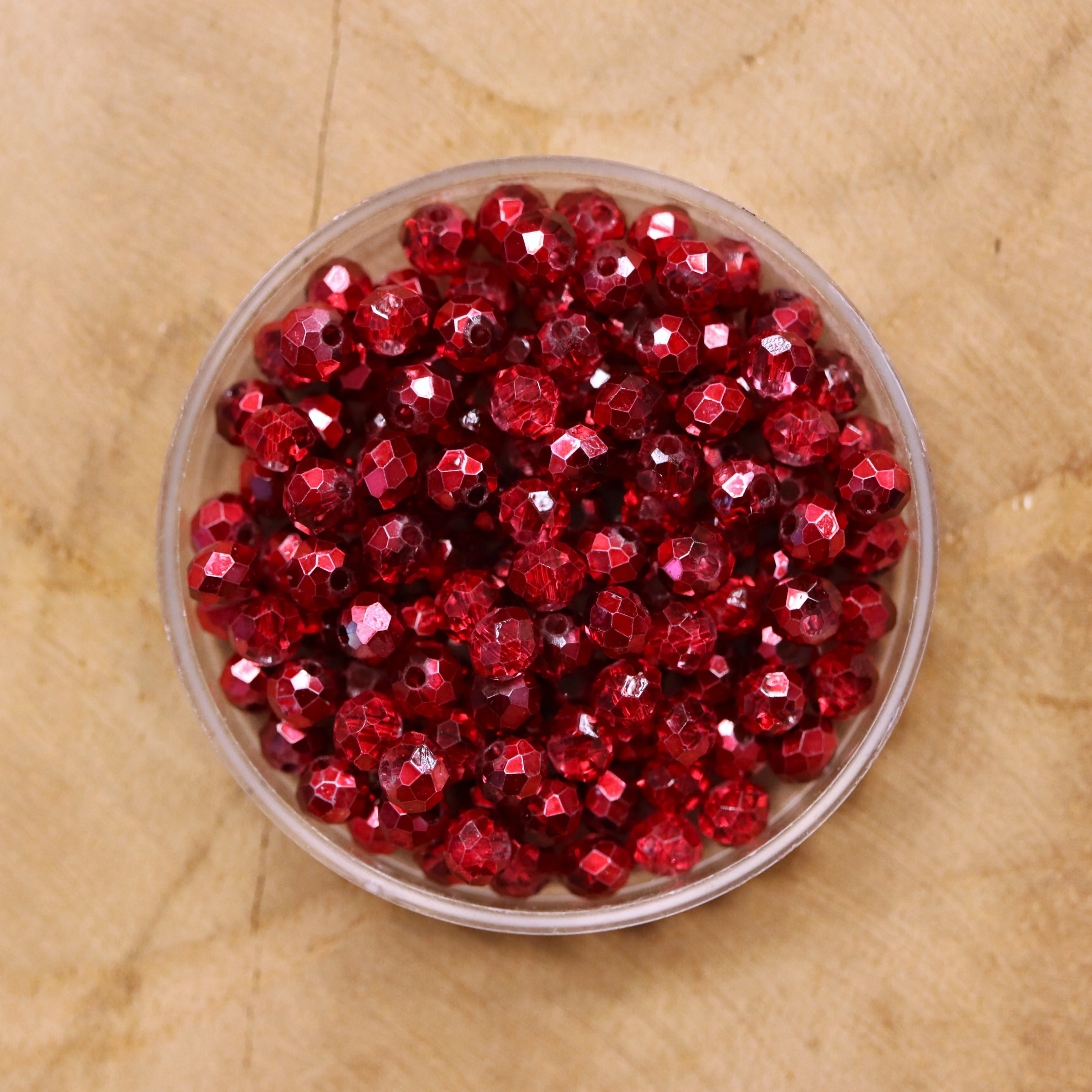 Rondel facetkralen 3x4 mm - AB wine red