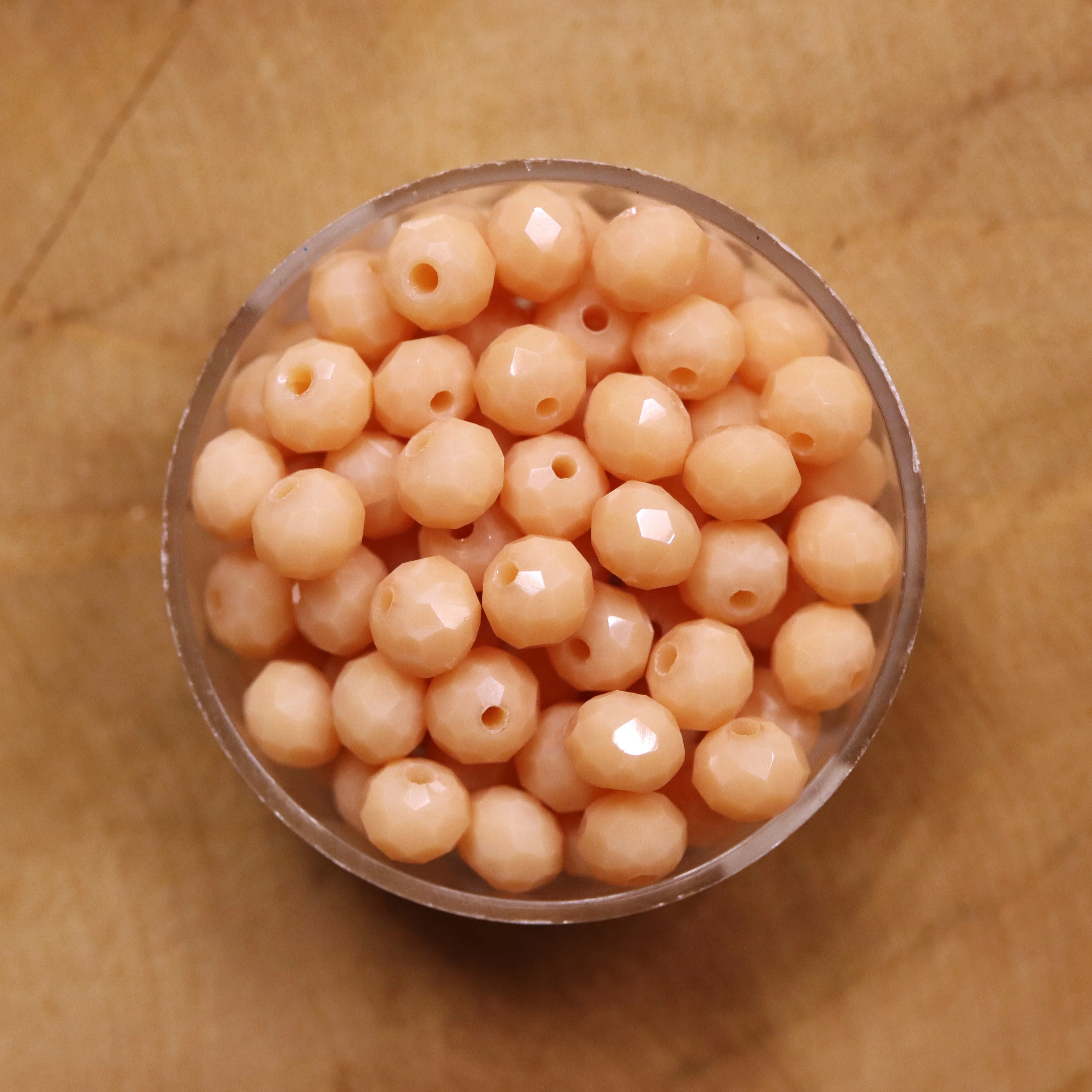 Rondel facetkralen 4x6 mm - Salmon pink