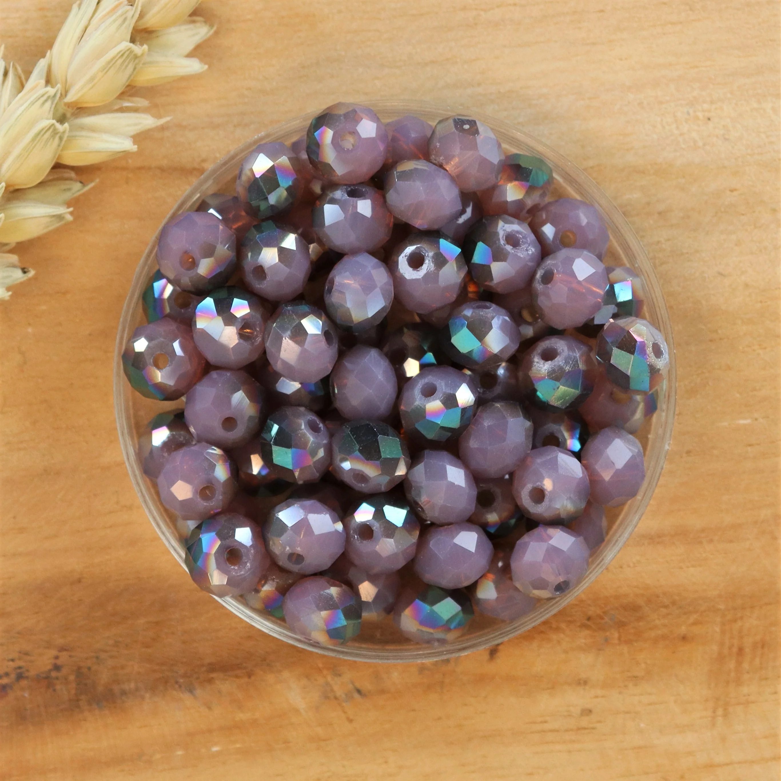 Rondel facetkralen 4x6 mm - Purple diamond coating