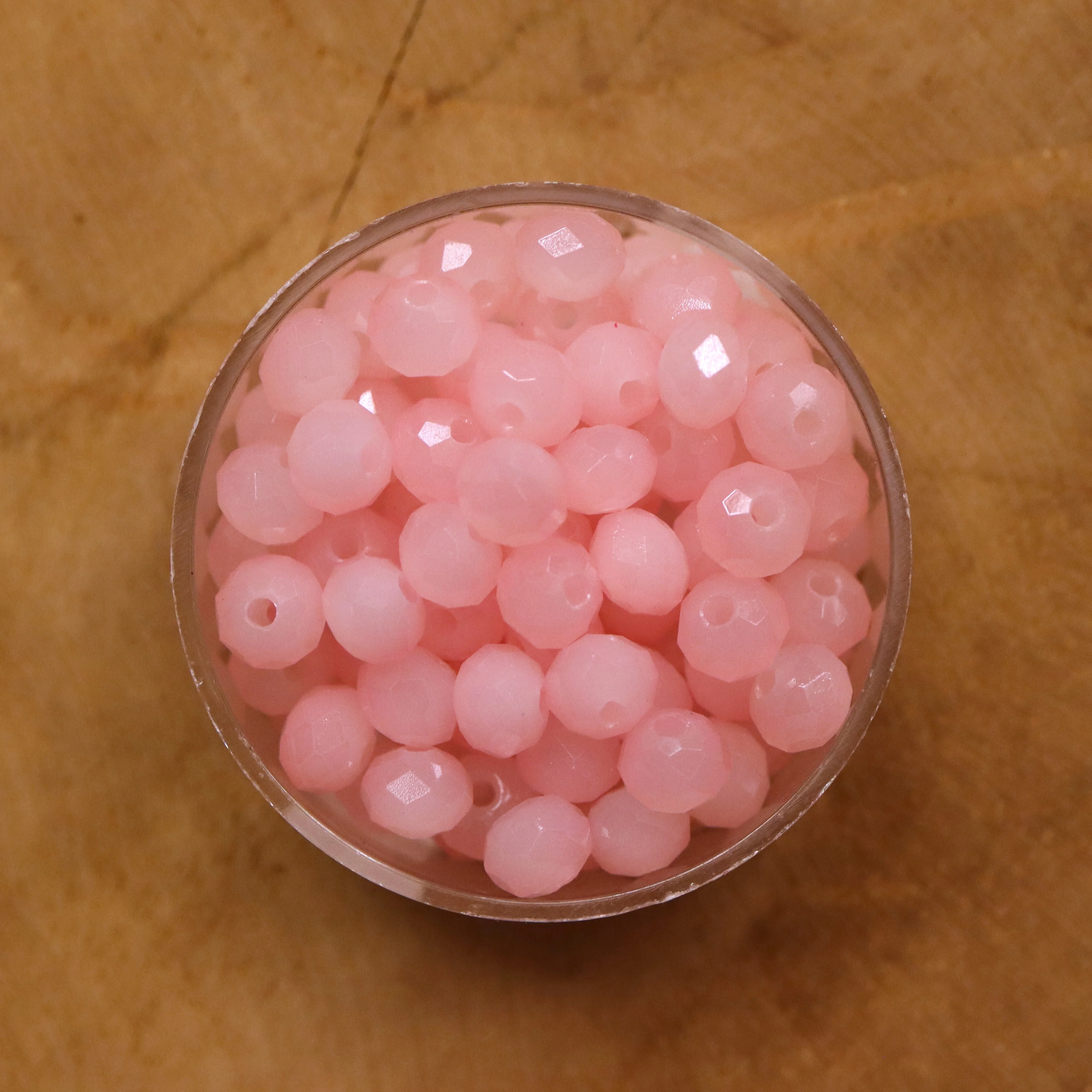 Rondel facetkralen 4x6 mm - Flamingo pink