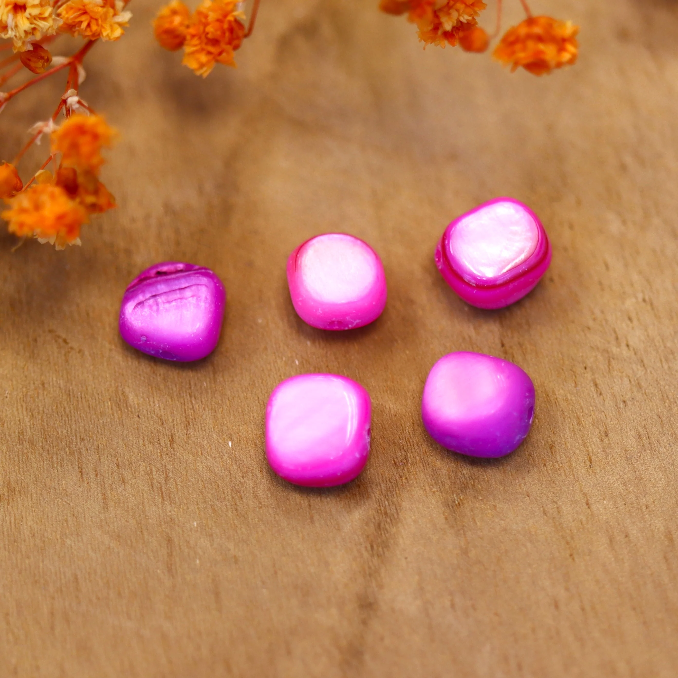 Roze nugget schelpkraal