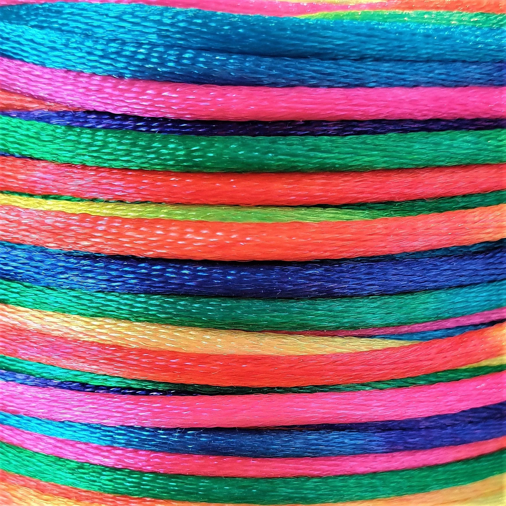Satijnkoord rainbow dark 5 meter