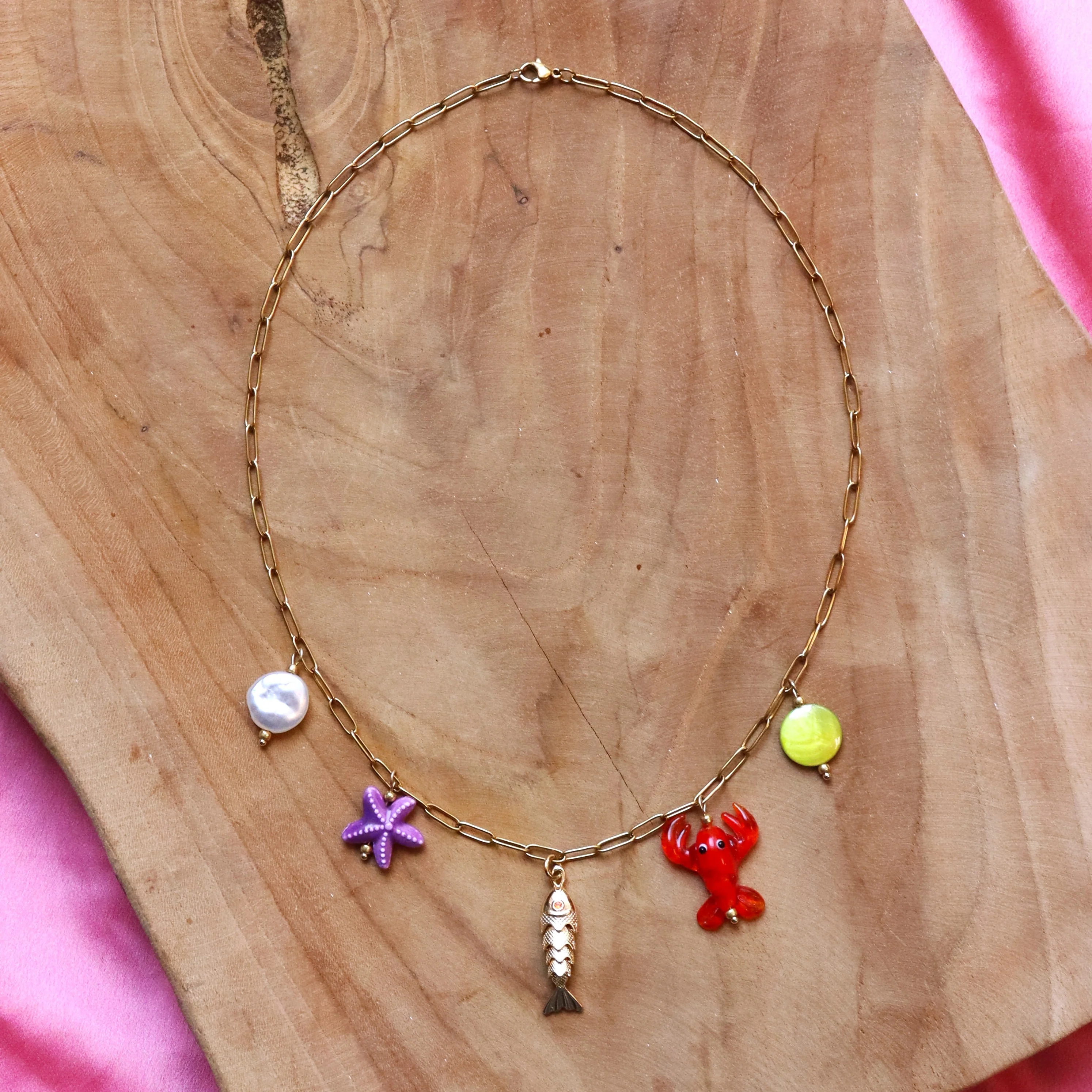 Stainless steel bedelketting - beach vibes