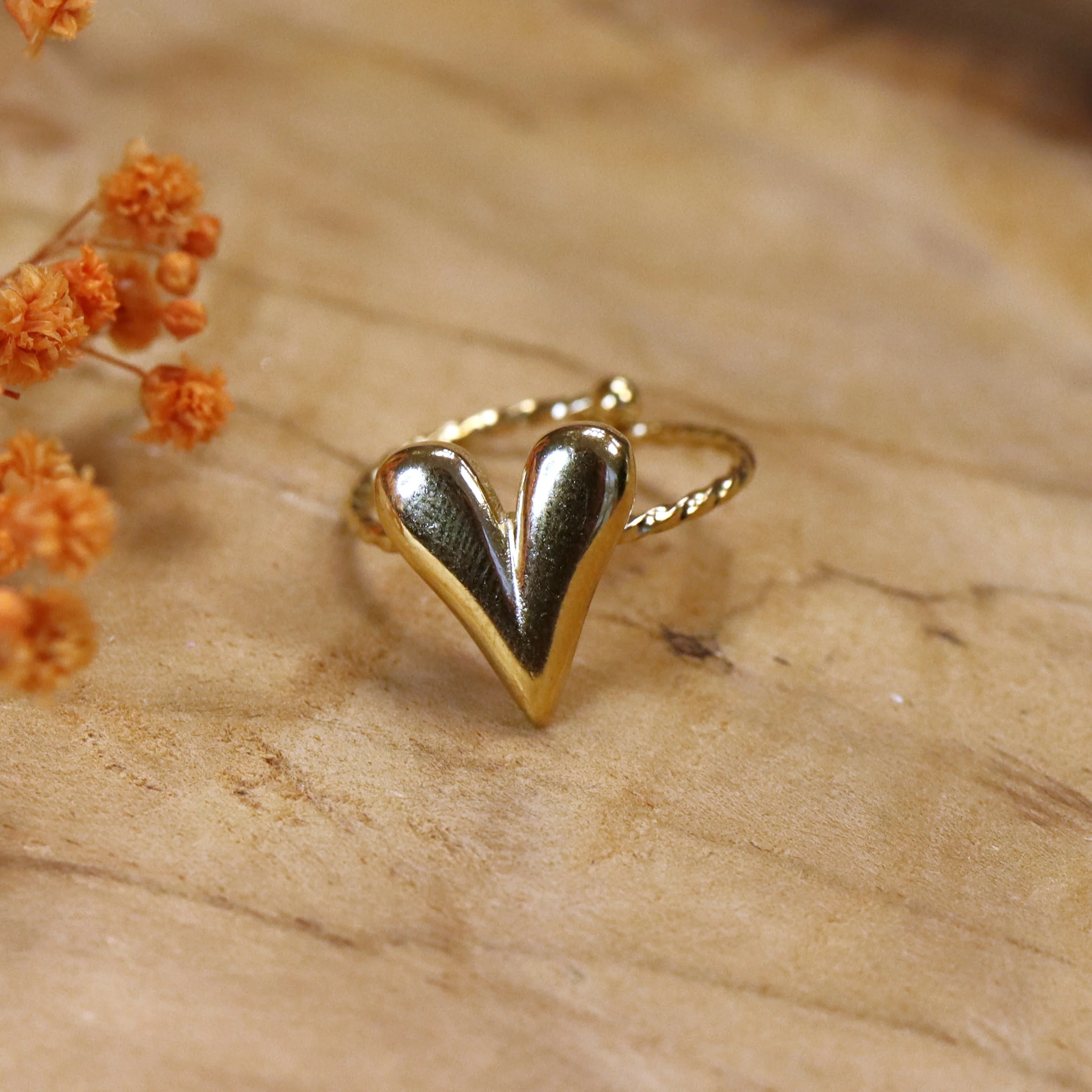 Stainless steel ring goud - hart