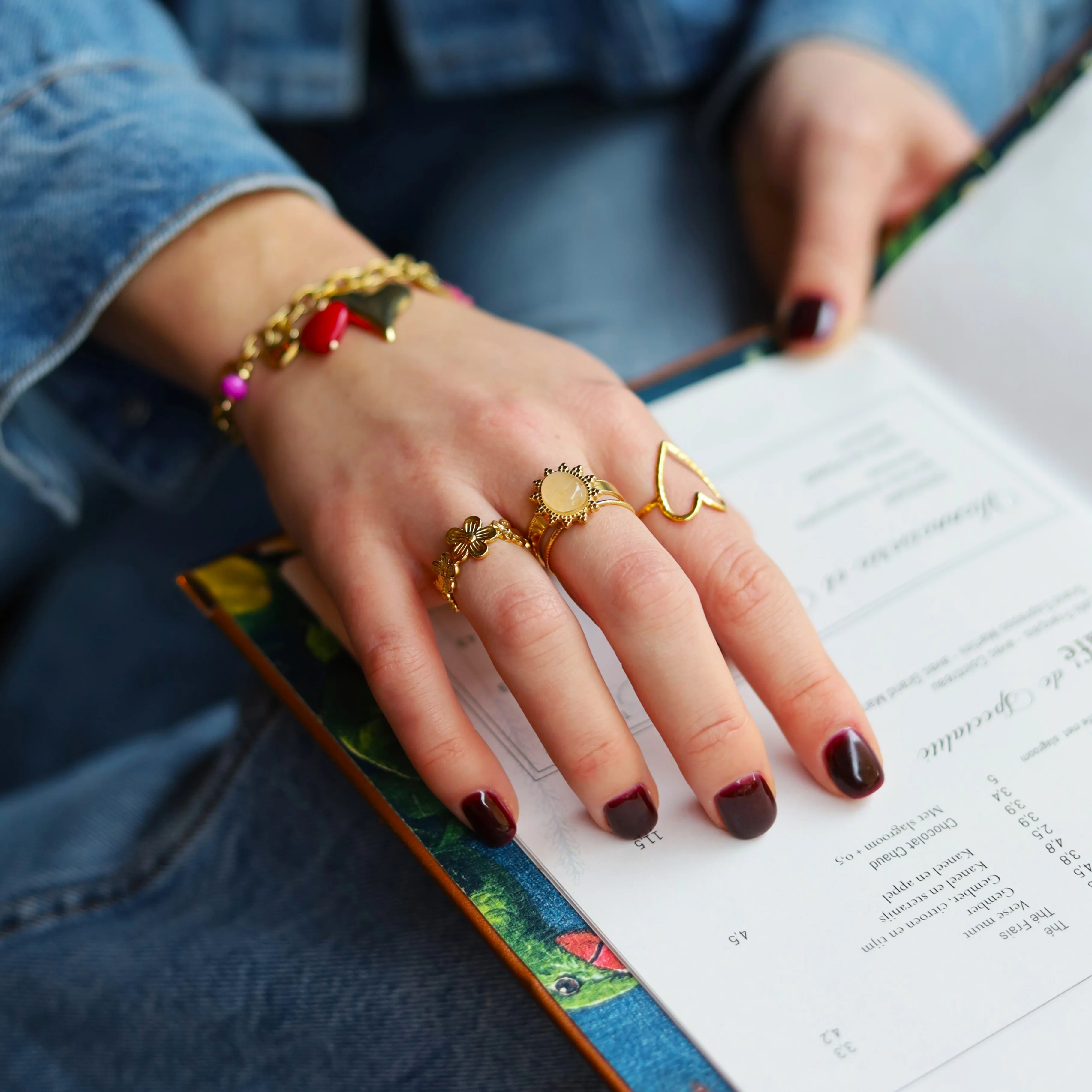 Stainless steel ring goud - bloemen - Image 2